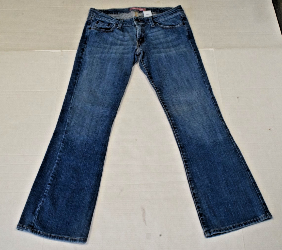 VTG Levis 524 Jeans Size 32 x 29.5 Y2K Superlow Bootcut Blue Stretch c.2007