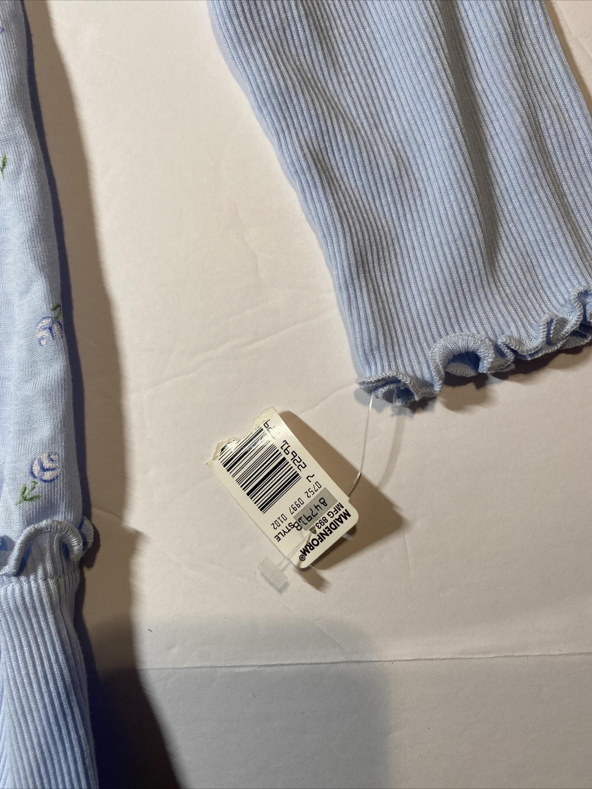 NWT Maidenform Nightgown M Cotton Polyester Blue Long Sleeves