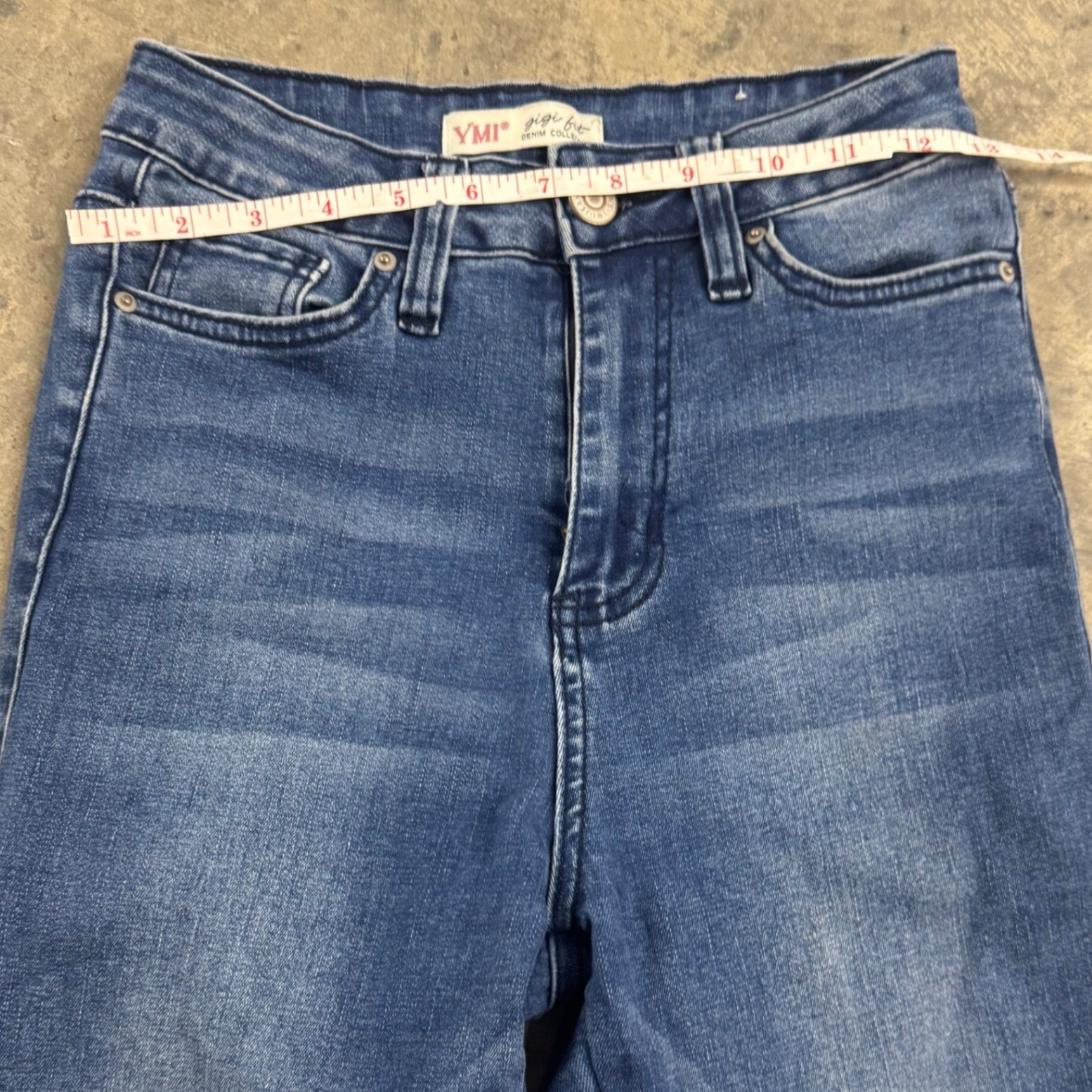 YMI Blue Bootcut S/26 Retro Flared Pleated Denim Jeans Western Y2k