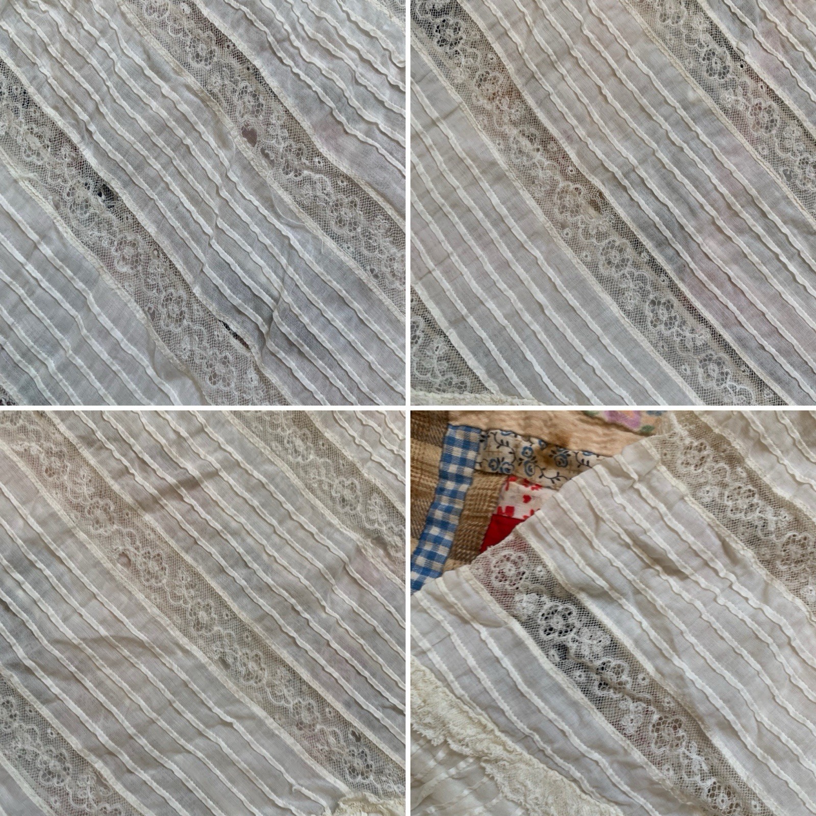As Is Absolutely Stunning Antique Edwardian Asymmetrical Lace Prairie Skirt