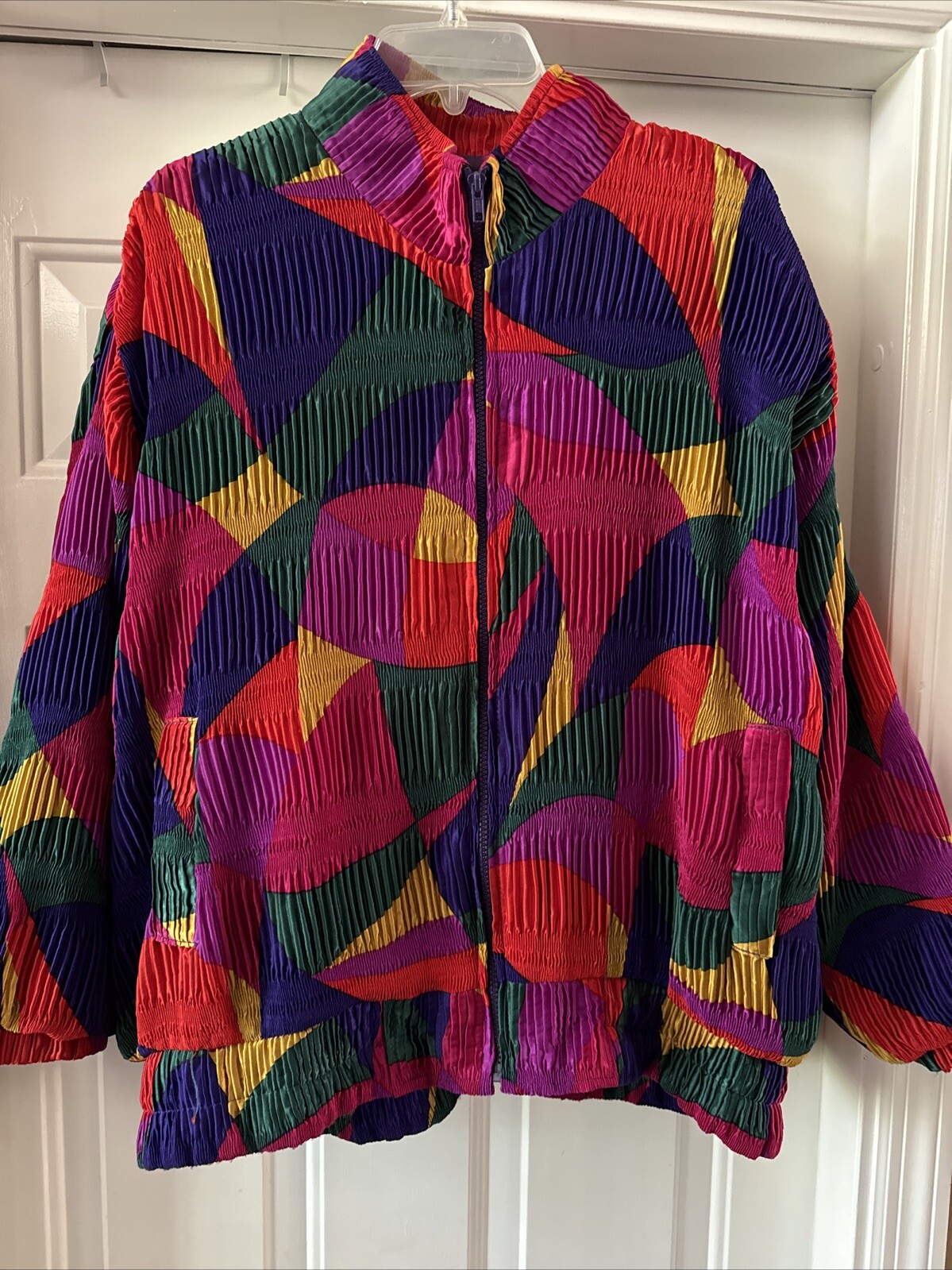 Vintage 90’s Southwest Pizzazz Women&rsquo;s Colorful Polyester Bomber Jacket XL?