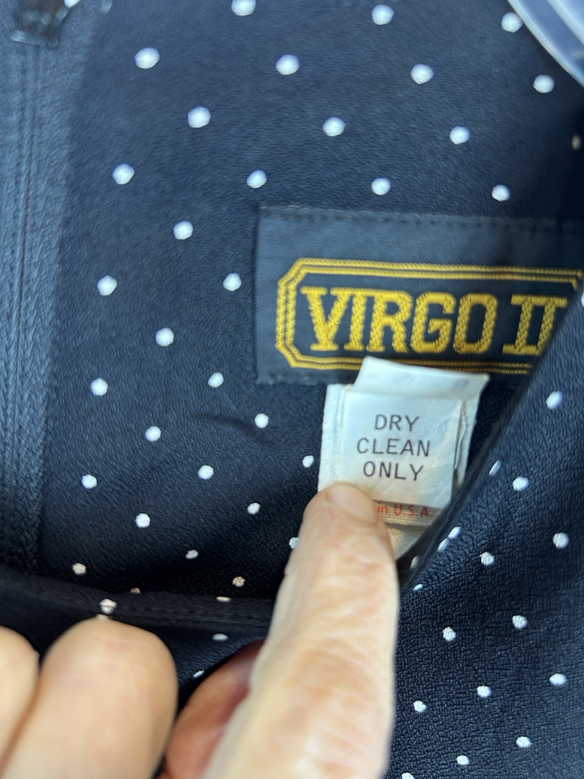 Vintage Virgo II Midi Dress Womens 8 Black Polka Dot Union Label 80s Office Read