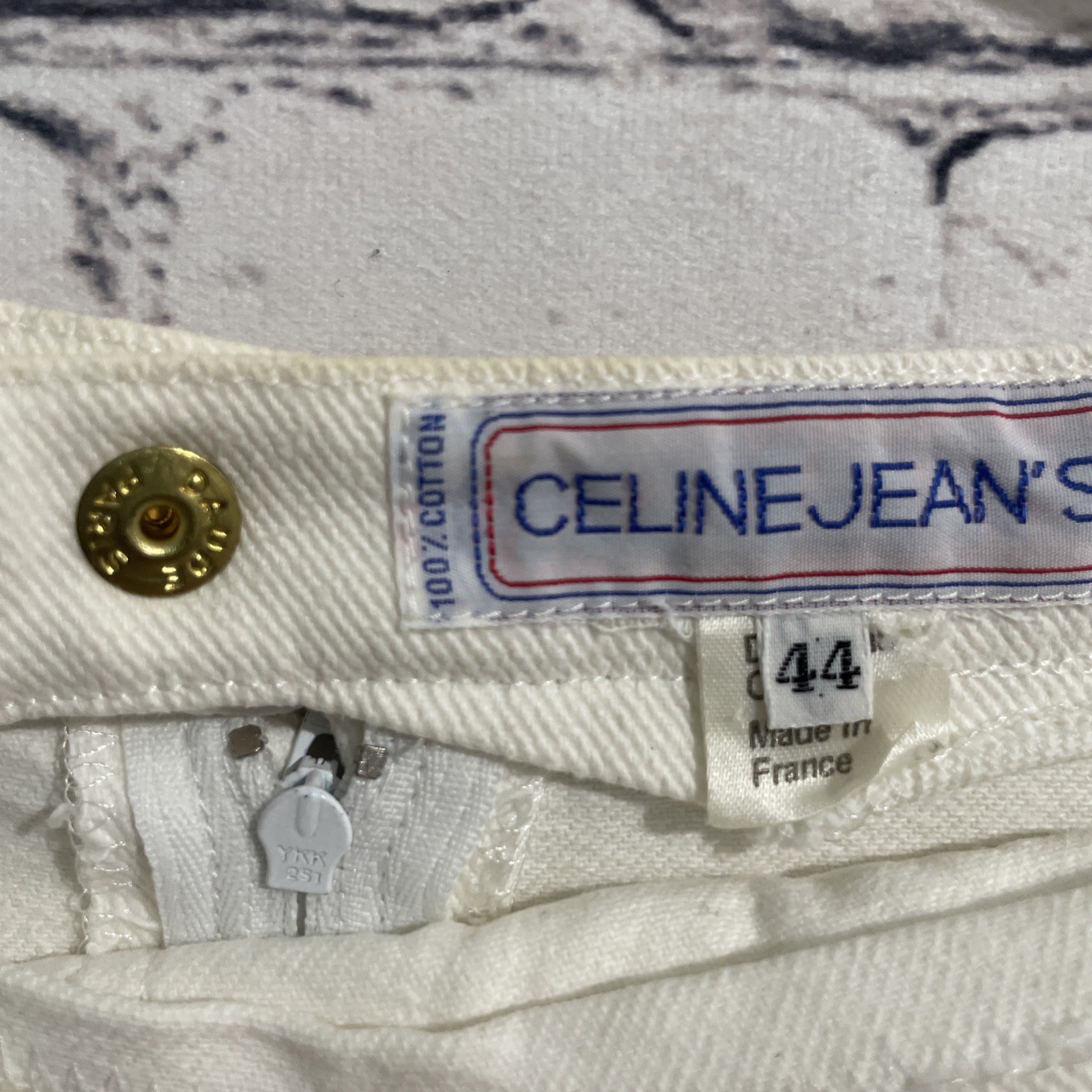 CELINE Vintage Macadam Gold Button 1980’s Cream Skirt Lace Up Stunning MCM