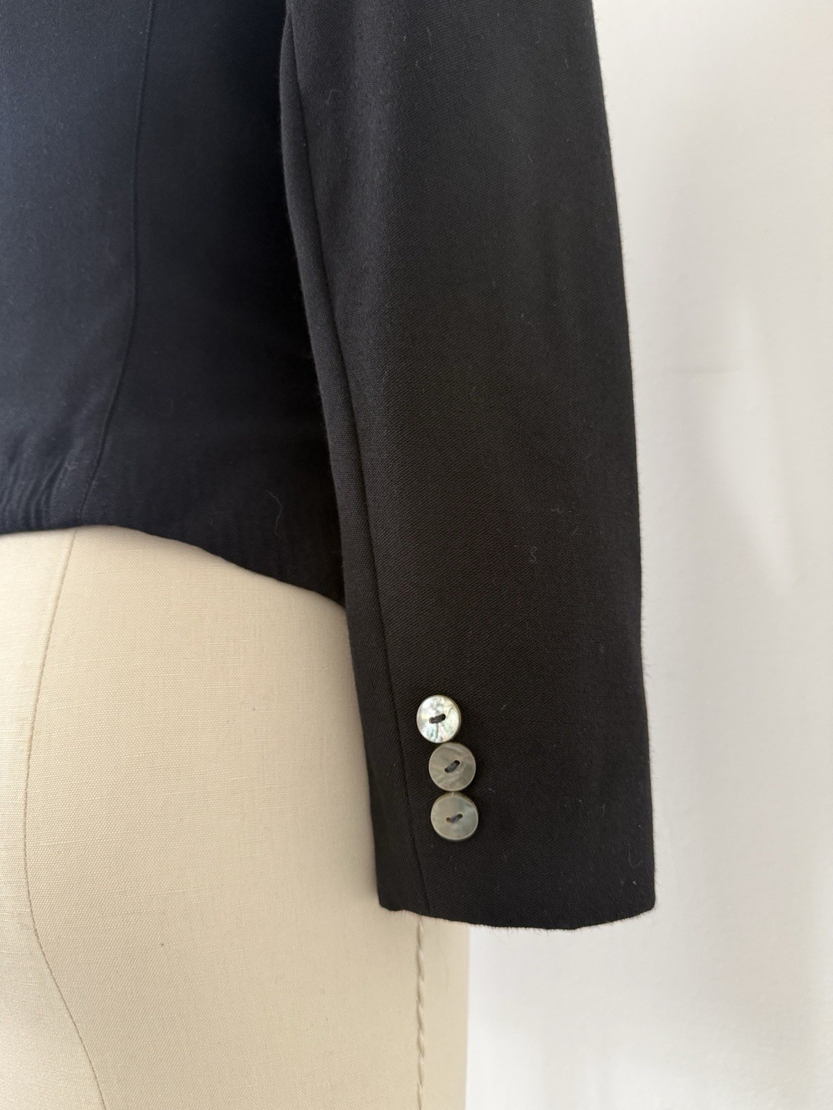 80s Avant Garde Paris Designer Premonville Dewavrin Fitted Wool Tailcoat Jacket