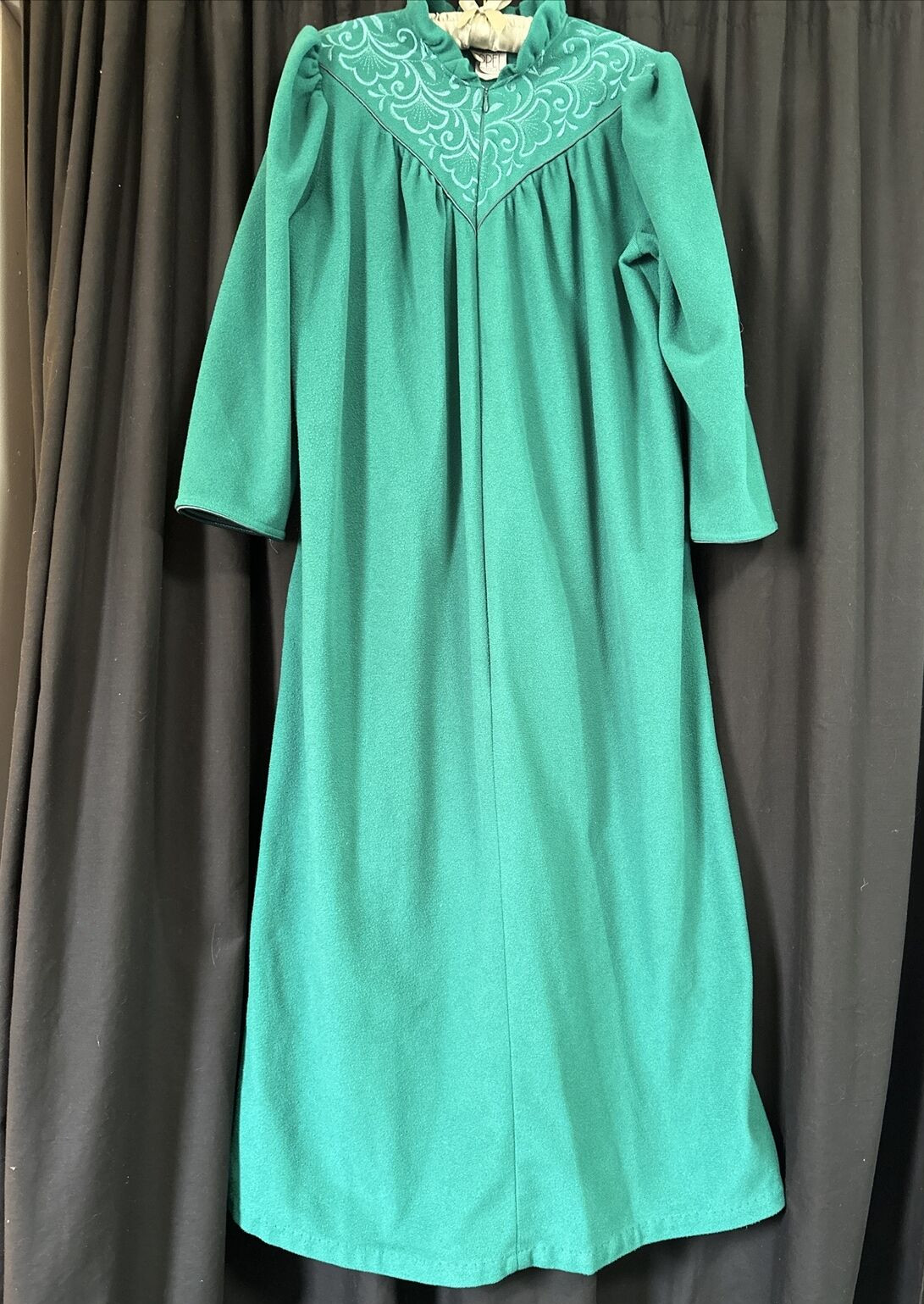Fleece Medium Zip Front Lingerie Nightgown Robe Pocket USA Grandma Appel