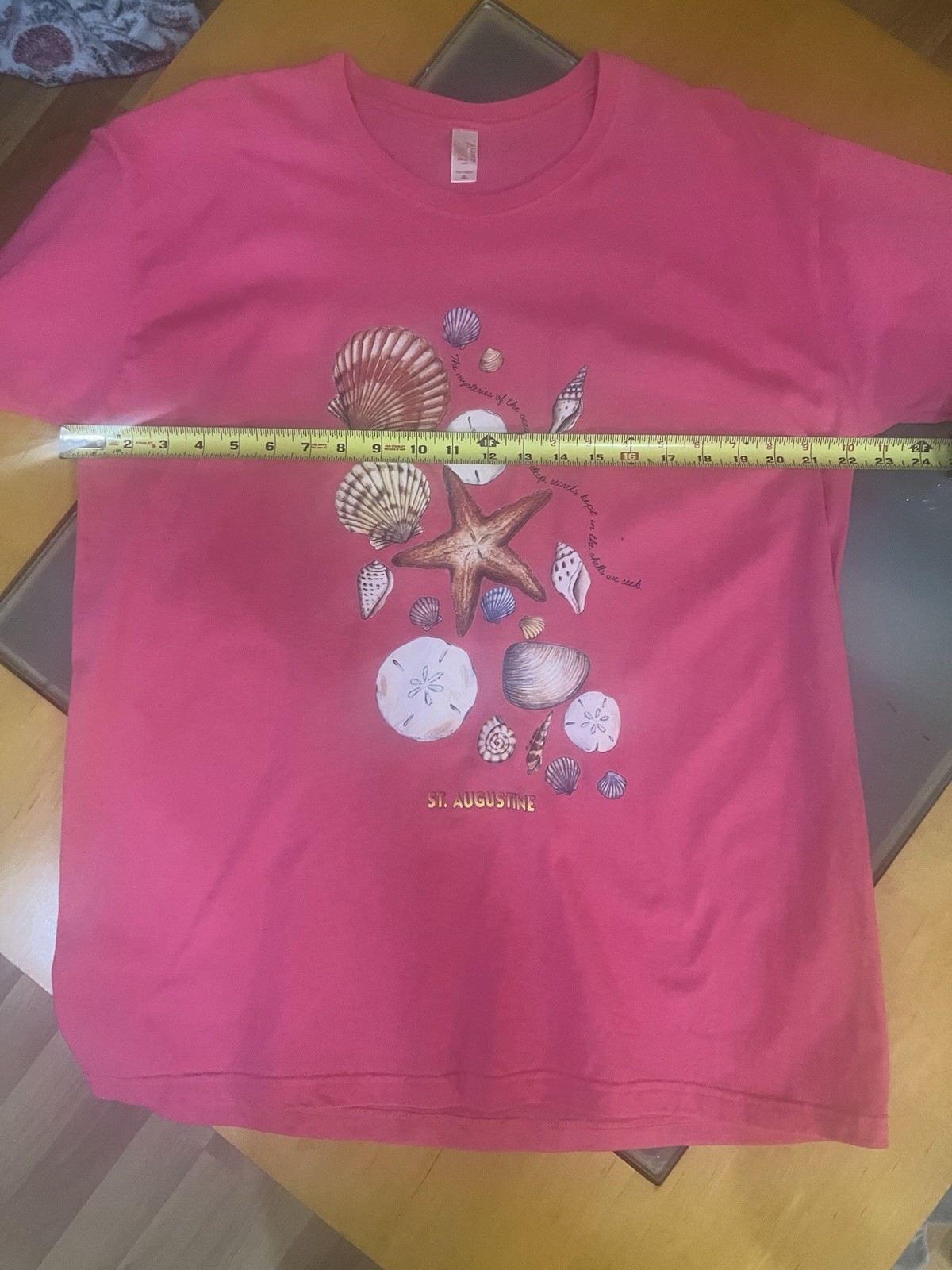 Vtg. St. Augustine Seashell Pink T Shirt -Anvil XL – Split In Tag