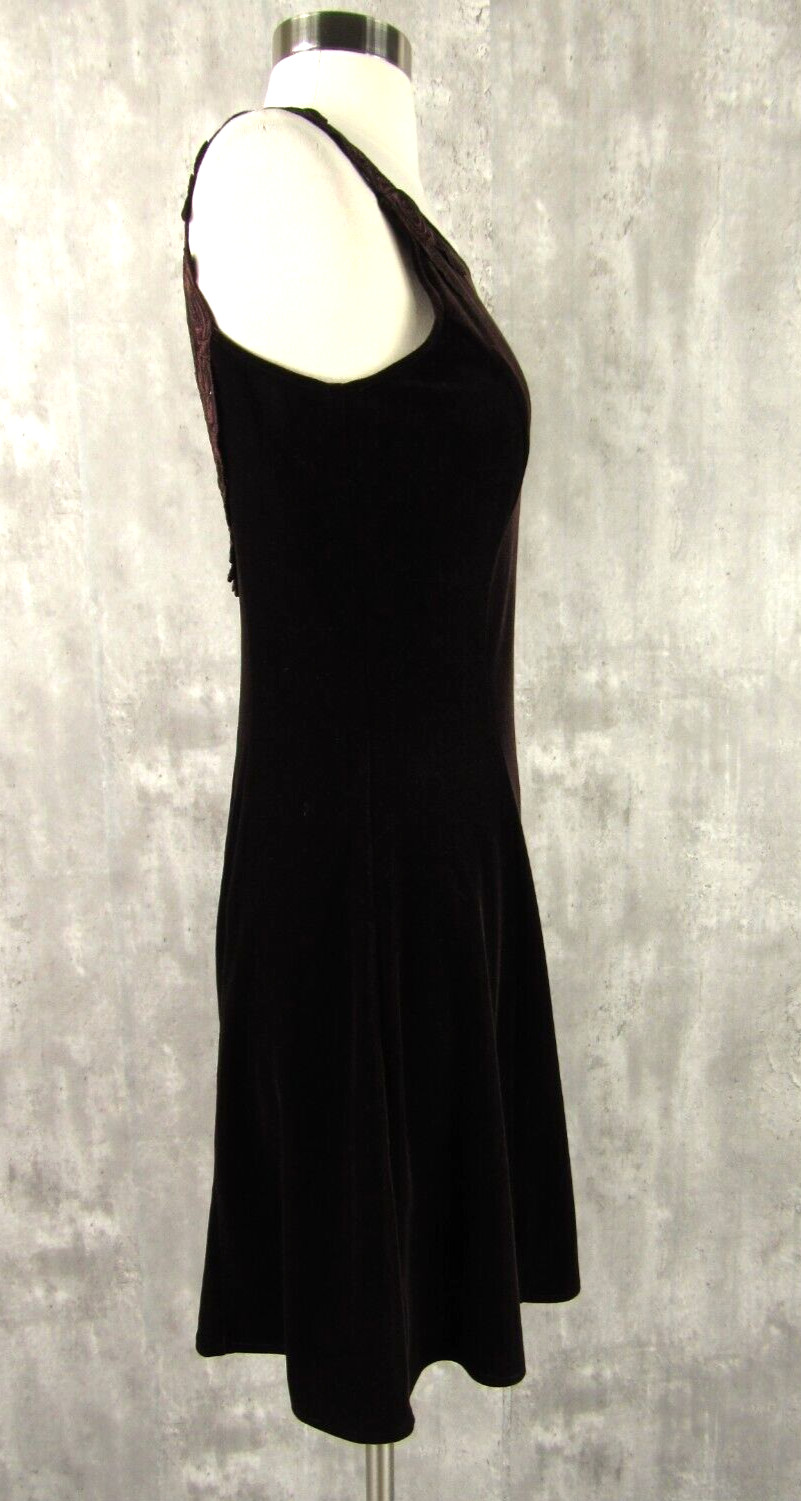 Vintage 90s Y2K party Prom Short Velvet Skater Dress Lace Scott McClintock S/M