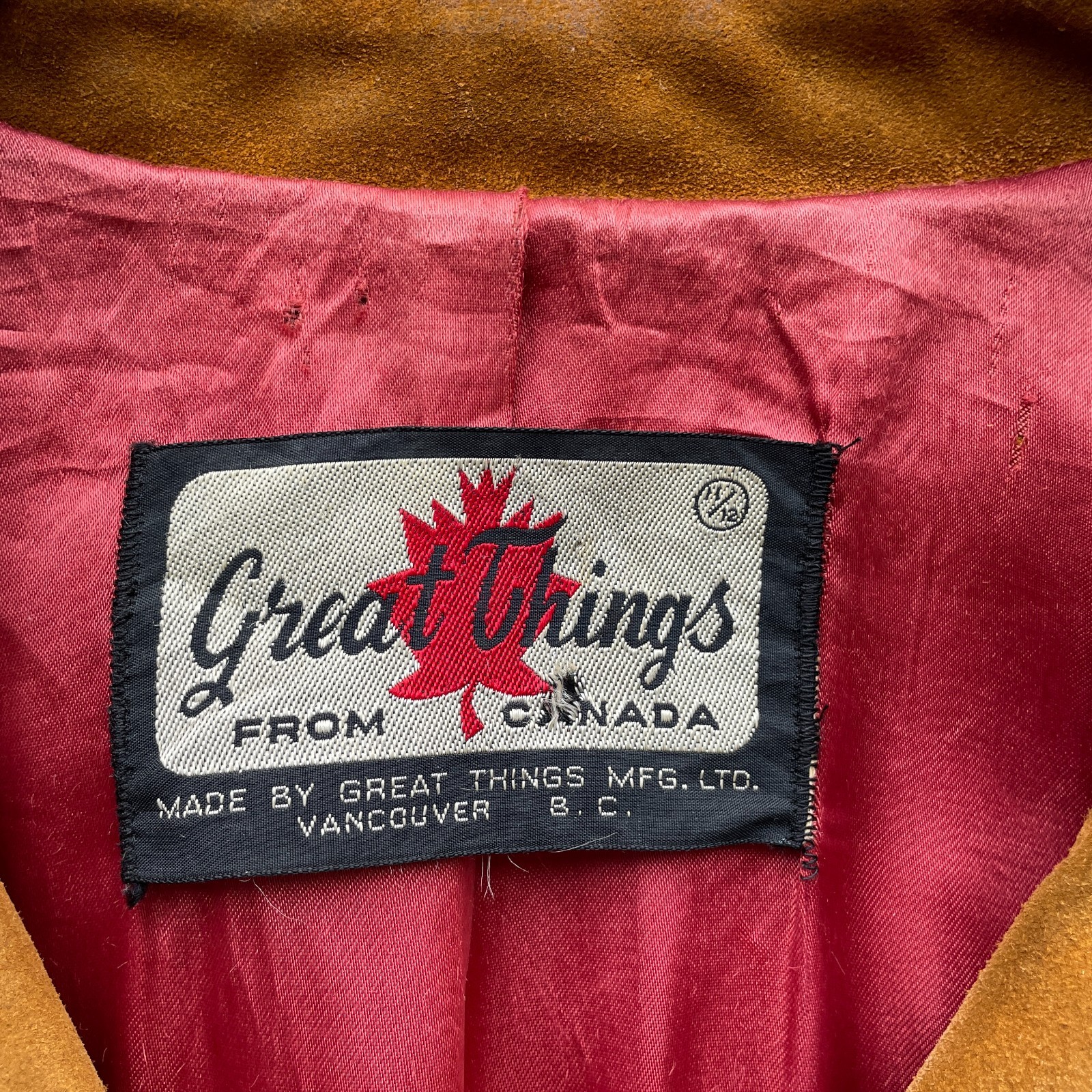 VTG 70s Great Things From Canada Suede Leathercraft Tan Coat Women&rsquo;s Small 11/12