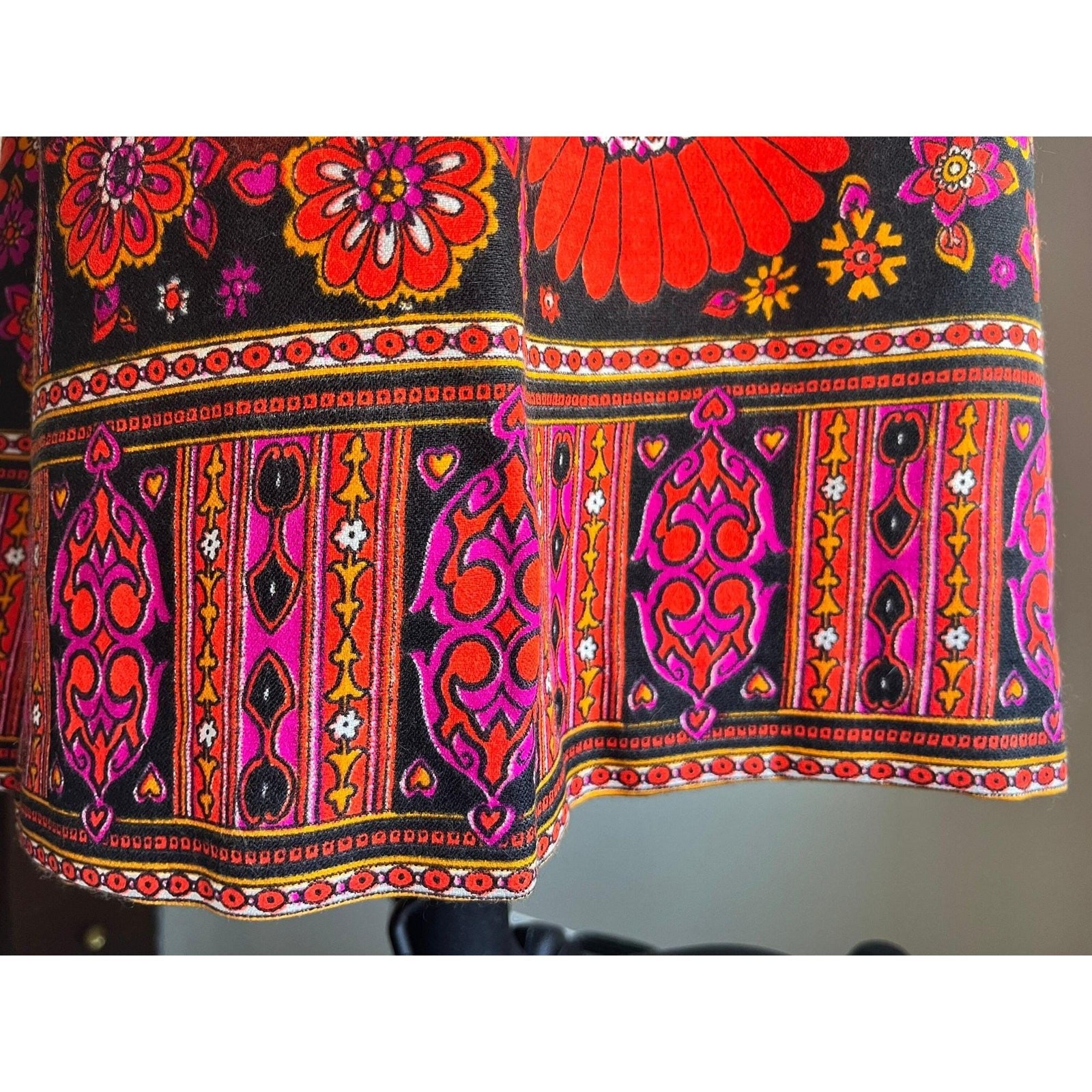 Vintage 60s Psychedelic Empire Waist Maxi Dress | Mod Floral Paisley |XS