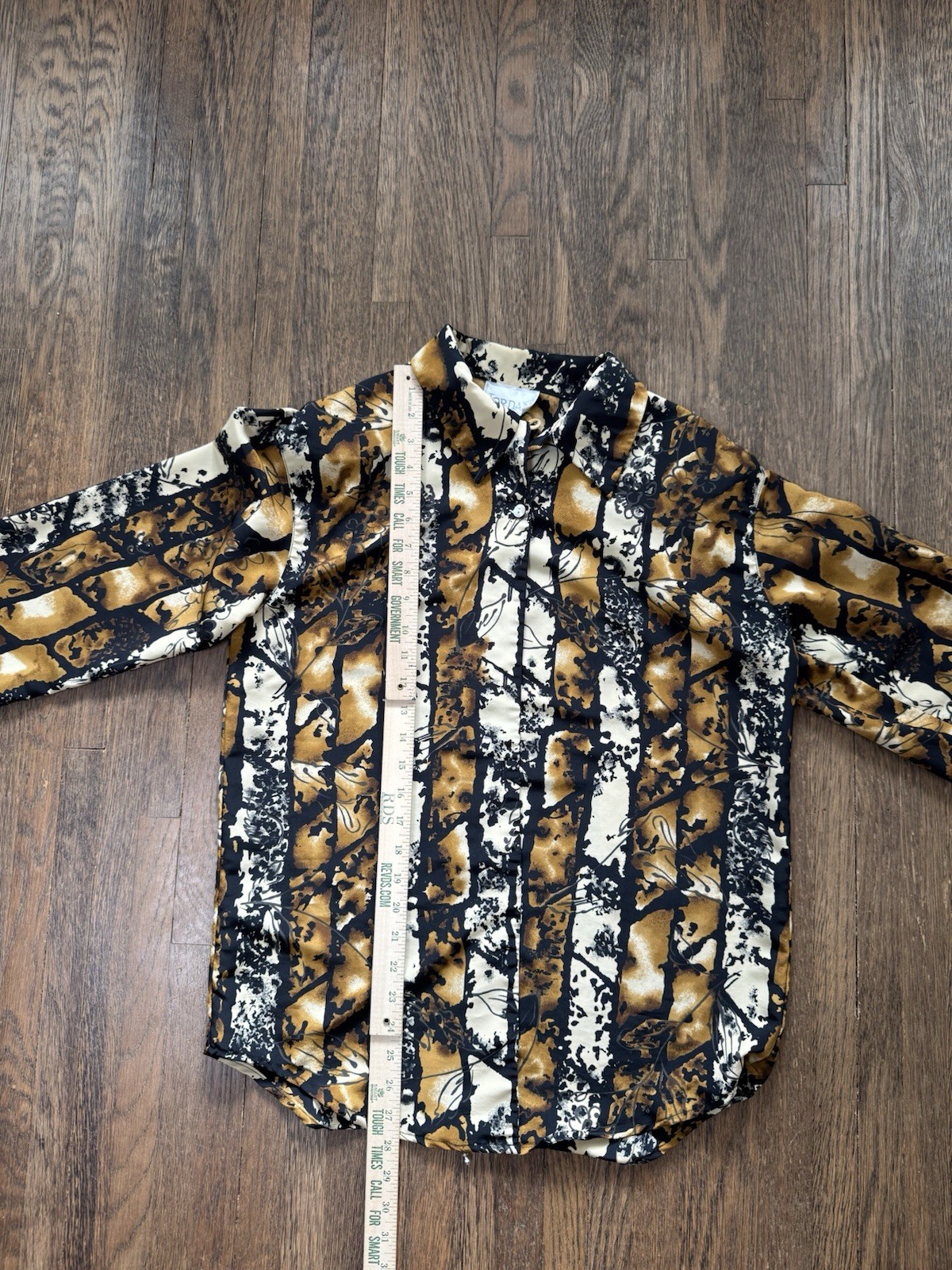 Jordan Vintage 80s Abstract Print Button Down Shirt M Shoulder Pads Retro Rare