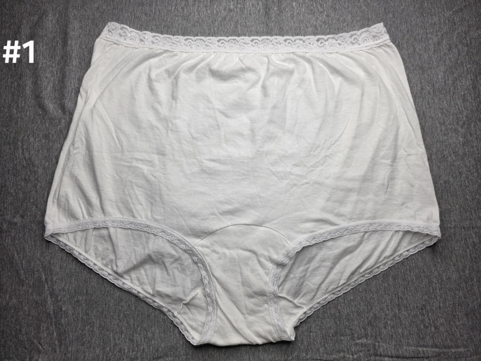 Vintage Dixie Belle Full Brief Granny Panties Size 12 ( Set Of 2) White , Cotton