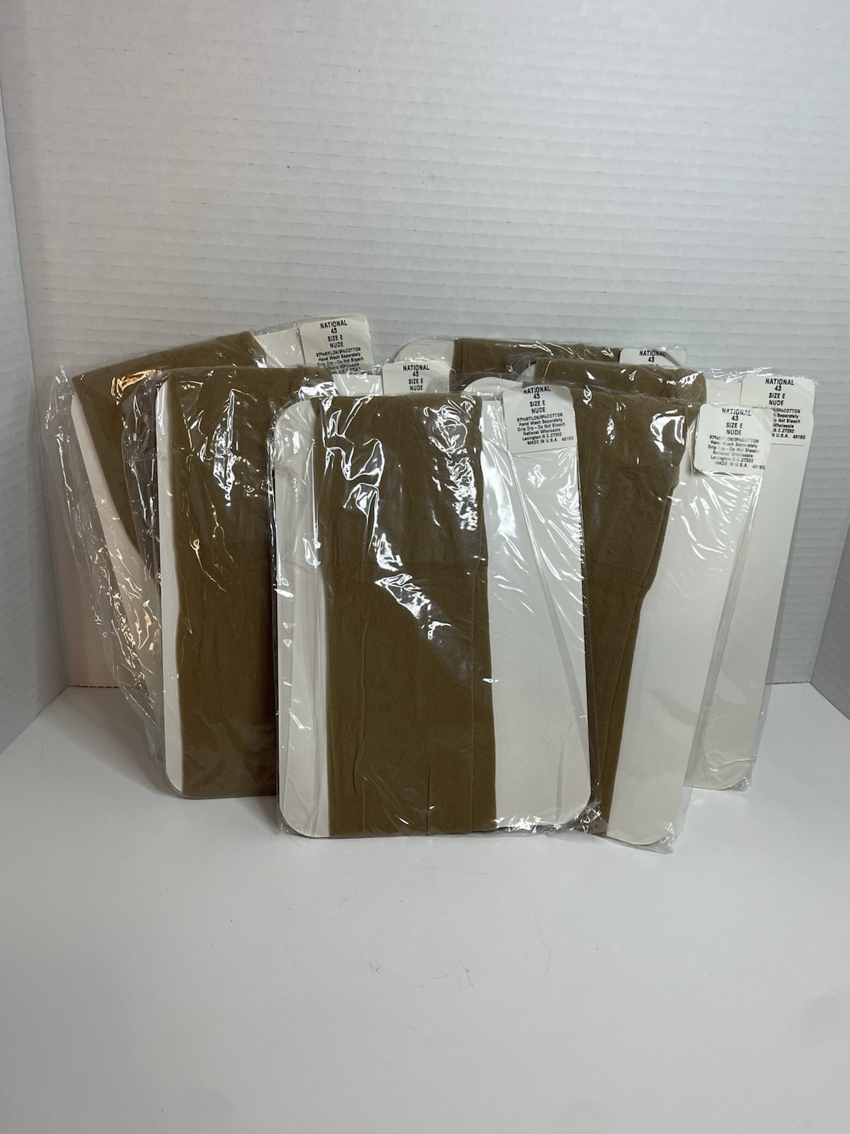 National #43 Panty Hose – Six Pairs Size E Nude 97% nylon 3% Cotton Vintage