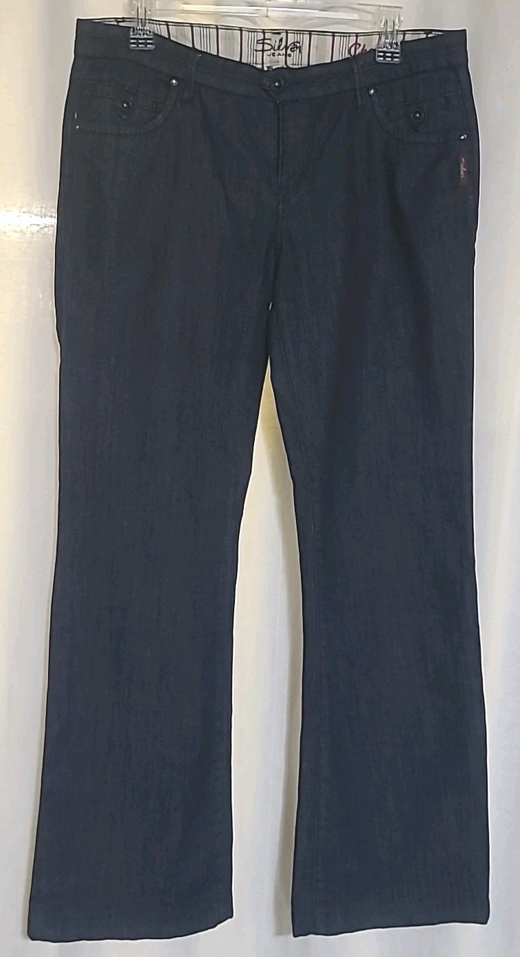 Vintage 90s Y2K Silver Jeans Chantal 32 1/2&Prime; X 32 Bootcut 31 Dark Wash Mid-Rise