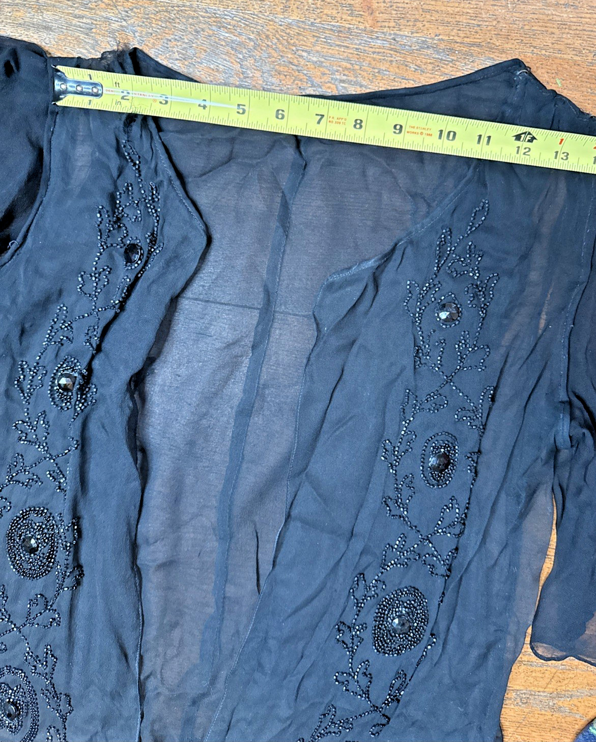 Antique 1920s Beaded Silk Chiffon Flapper Dress – Authentic Art Deco Tabard
