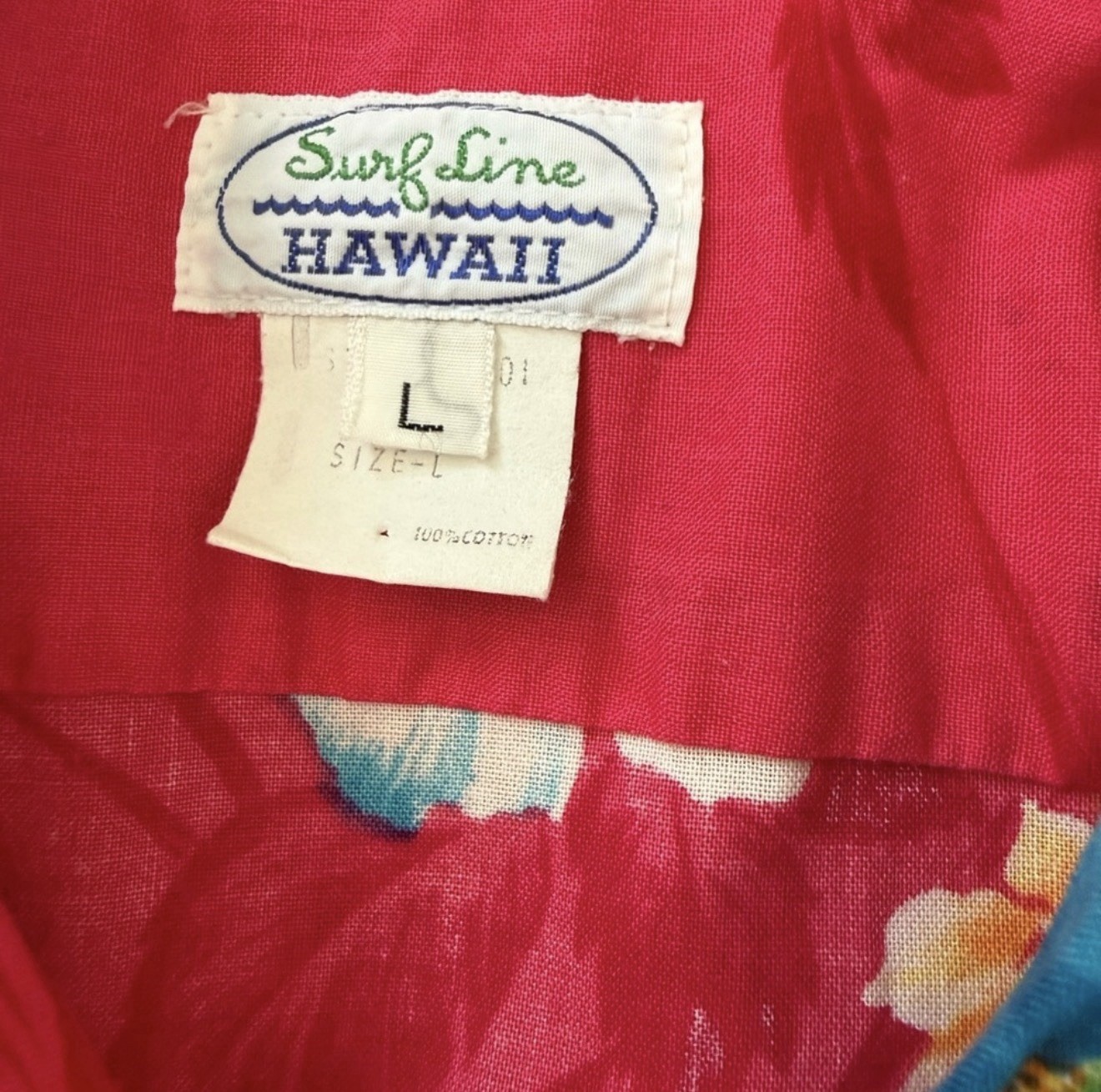 Surf Line Hawaii women&rsquo; L Cotton Hawaiian Shirt Floral Short Sleeve