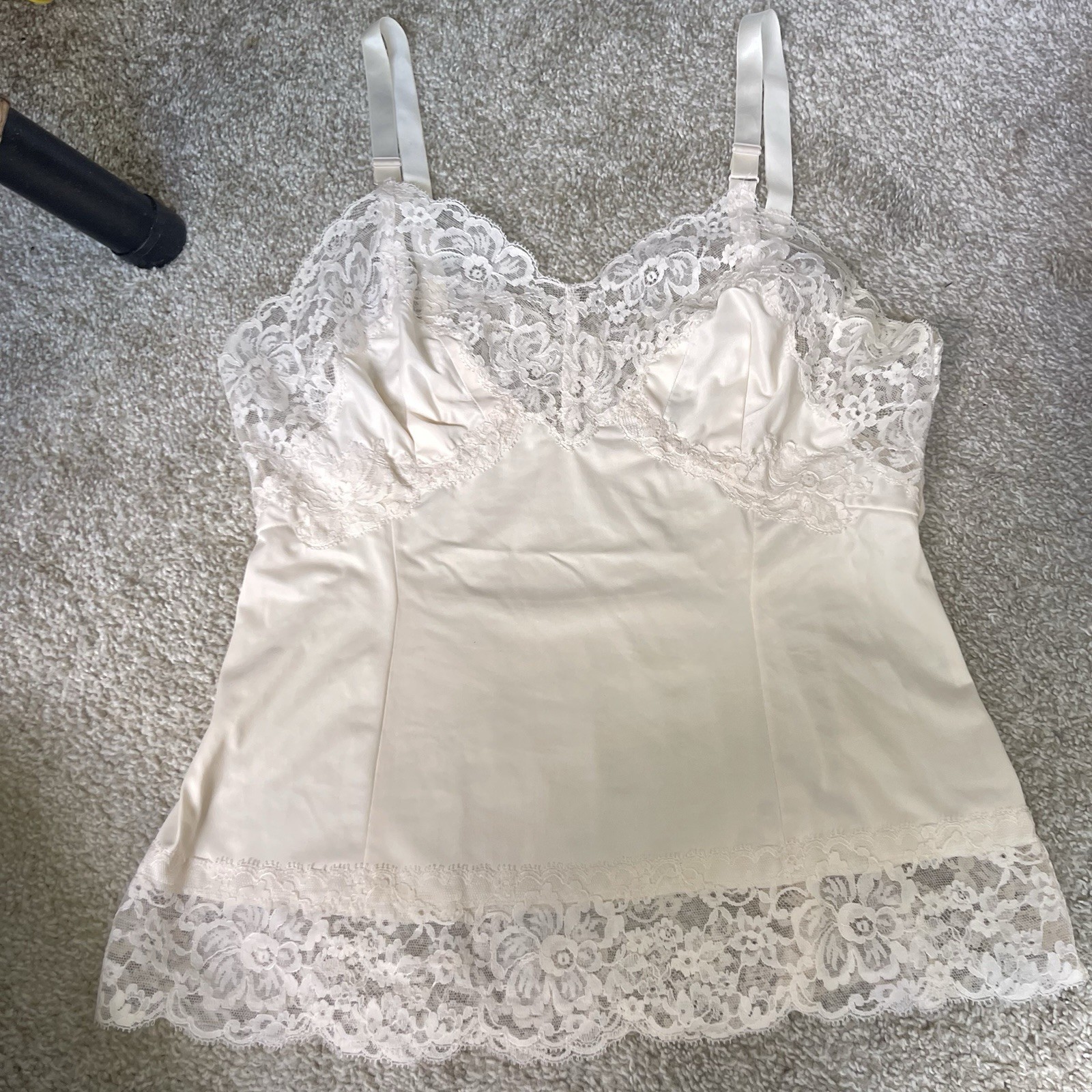 Vintage Y2K Wonder Maid Lace Trim Babydoll Camisole Women&rsquo;s Sz S White Feminine