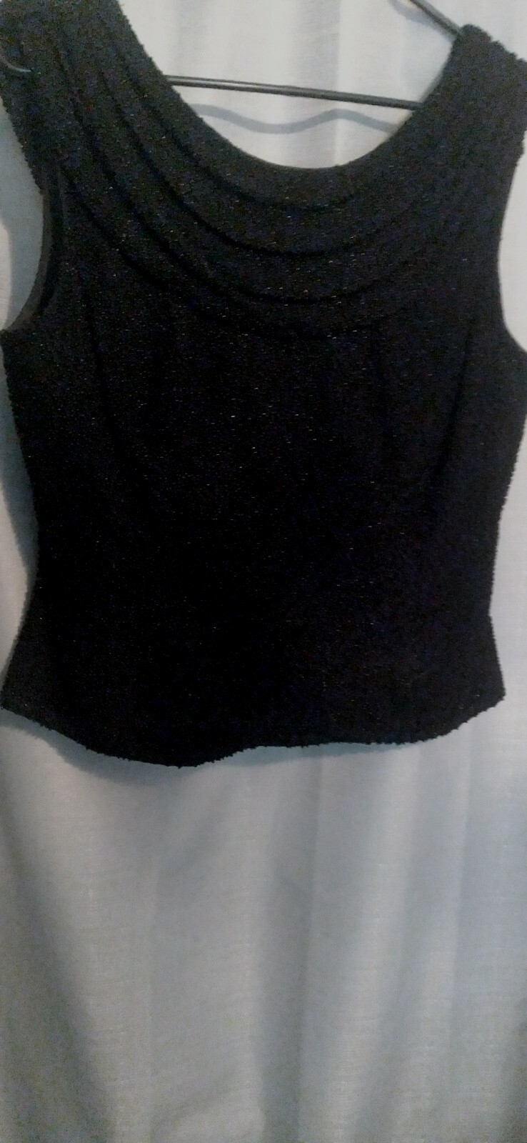 Andretta Donatello Beaded Sleeveless Silk Blouse – Large