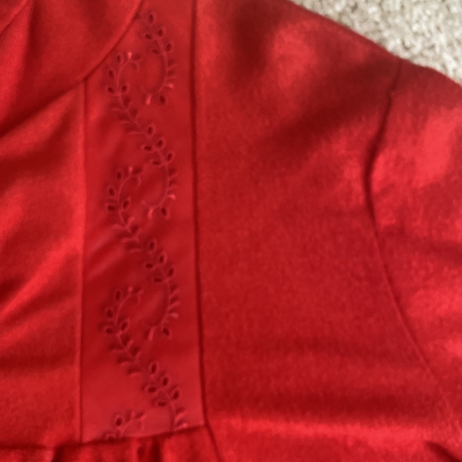 Vintage Texsheen Long Sleeve Maxi Red Dressing Gown Button Robe Small