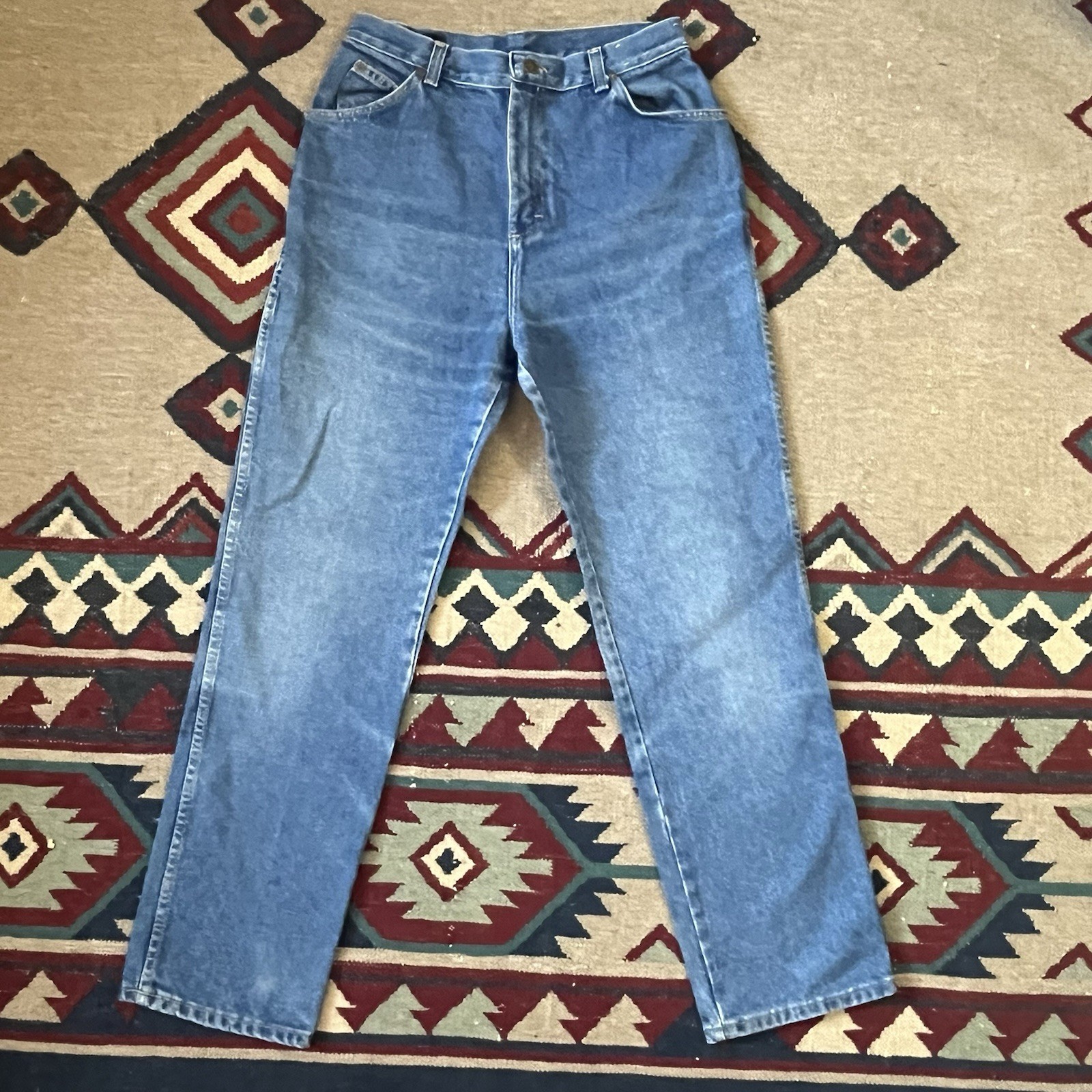 Vintage 80s Silver Unicorn High Waisted Mom Jeans Women’s Size 13 Blue Denim