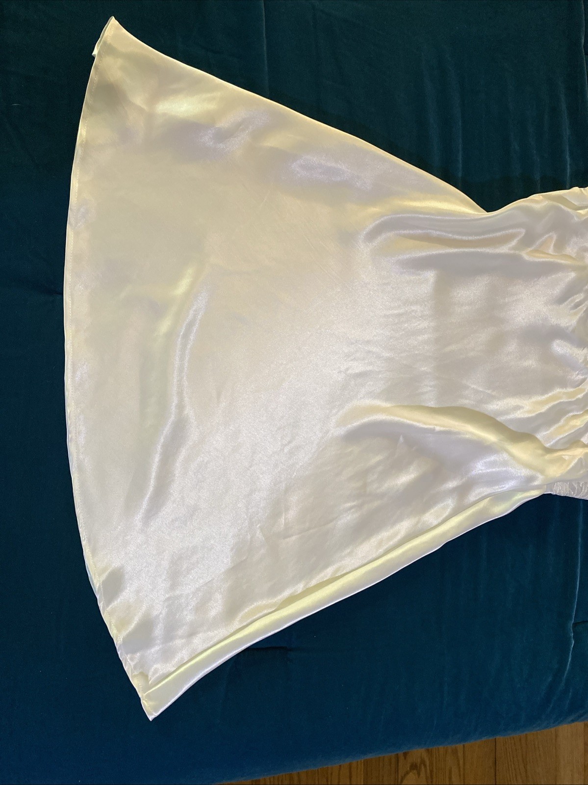 Vintage Val Mode Size S Ivory Polyester Satin With Lace