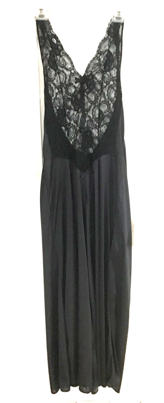 Petra Fashions VTG Black Sheer Top Backless Halter Palazzo Pant Lingerie Large