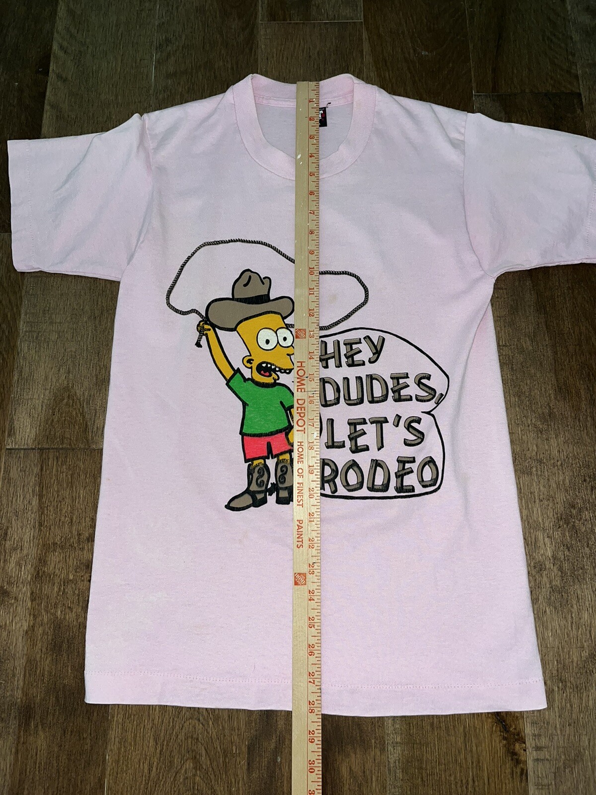 Vintage 1990 Screen Stars Best Bart Simpson t-shirt Single Stitch Pink Rodeo