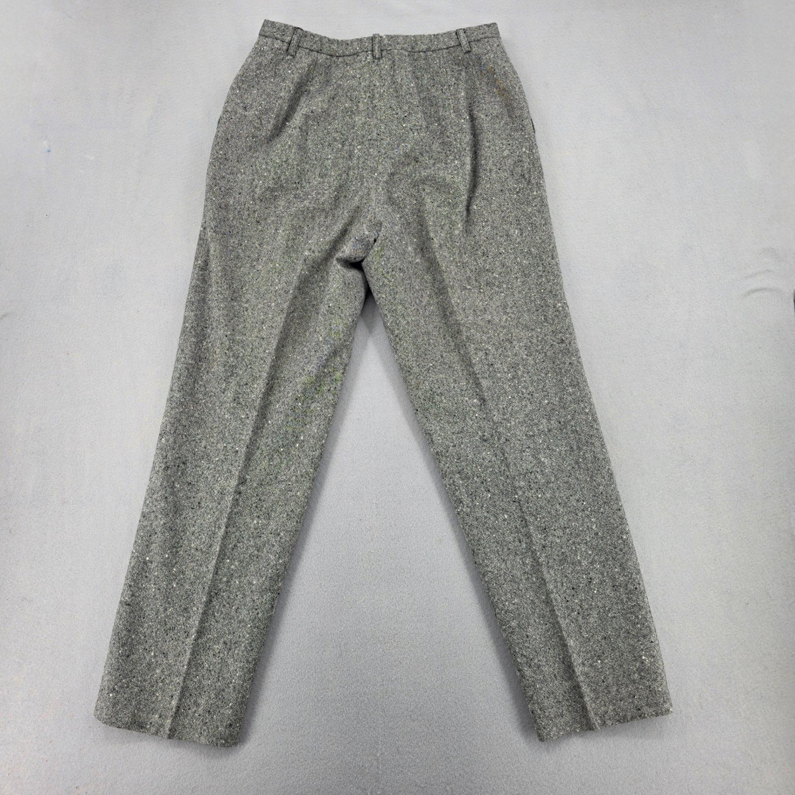 Pendleton Vintage Grey Donegal Tweed Wool Pant Suit Blazer Trousers Size 14 USA