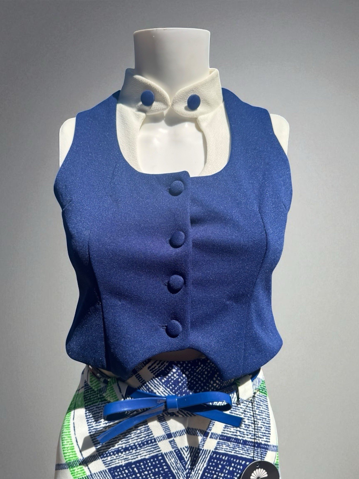 Vintage 1960s Alfred Werber Mod Blouse, Vest, Pants, & Belt Set Suit Costume XS