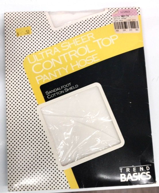 Trend Basics Ultra Sheer Control Top Pantyhose Sandalfoot Off White Size Long