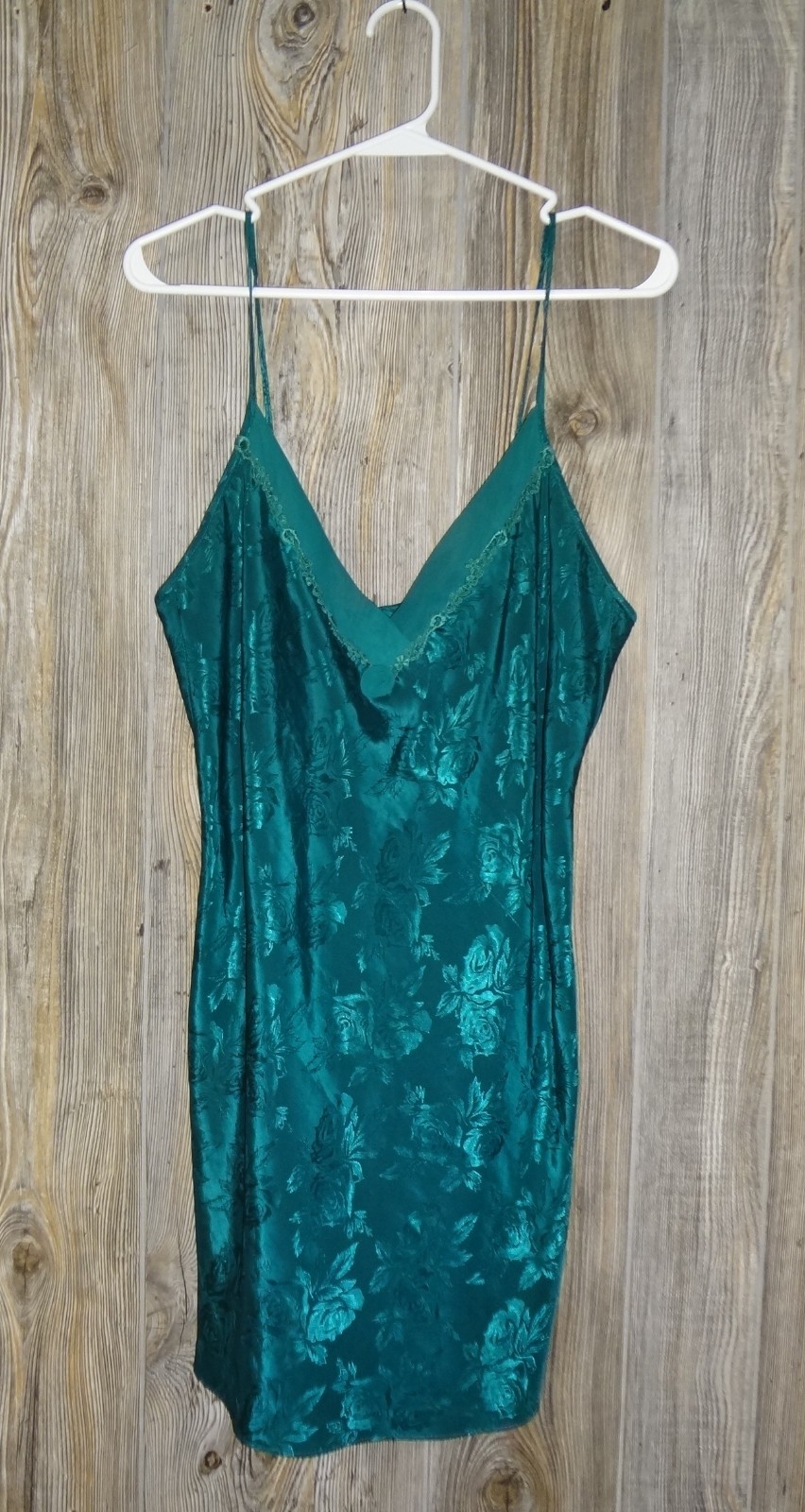 Vtg 1980&rsquo;s Inner Most Womens Lingerie Negligee Nightgown Satiny Green Sz Large