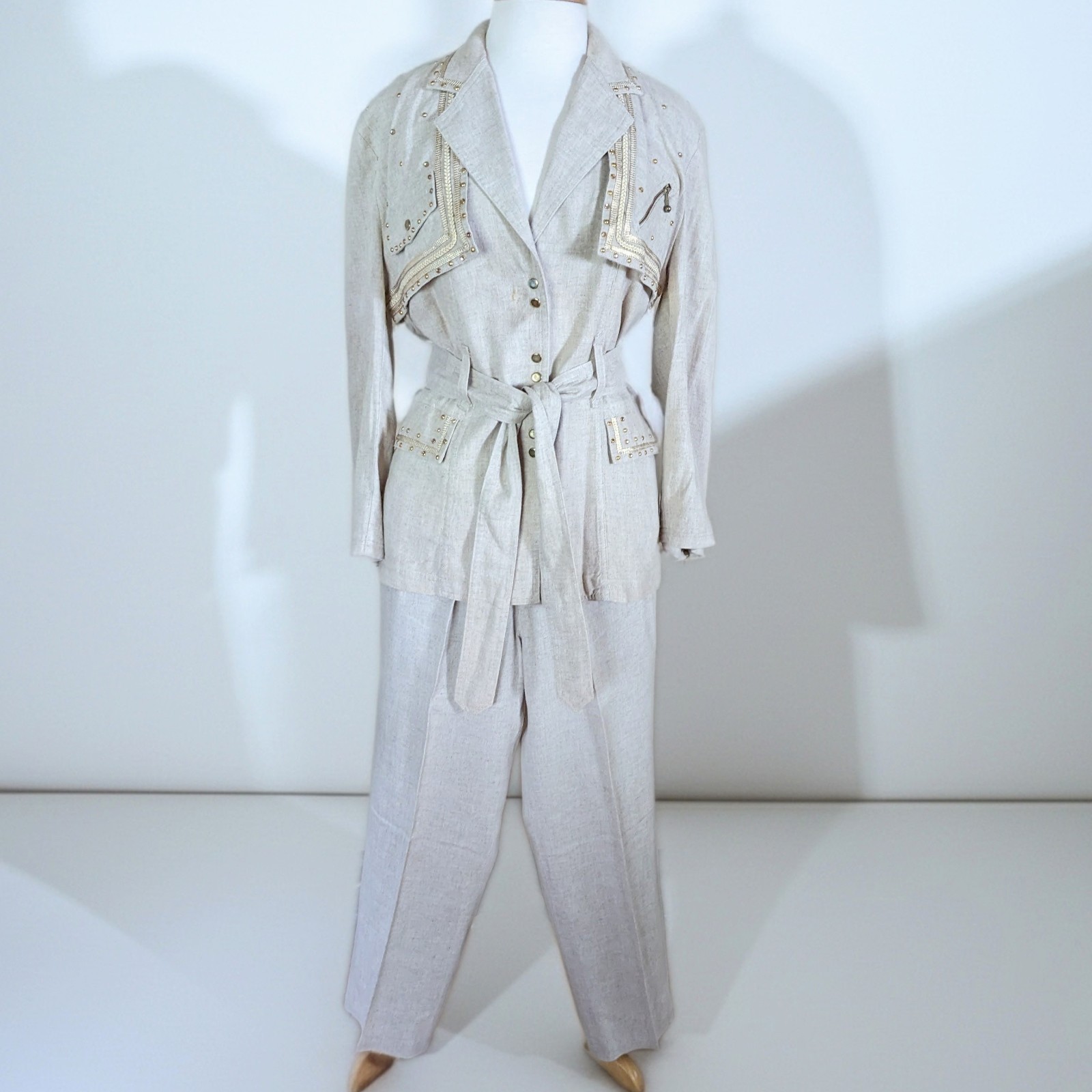 Vintage 80s The Icing Western Boho Pantsuit Southwestern Cowboy Chic 2Pc Set