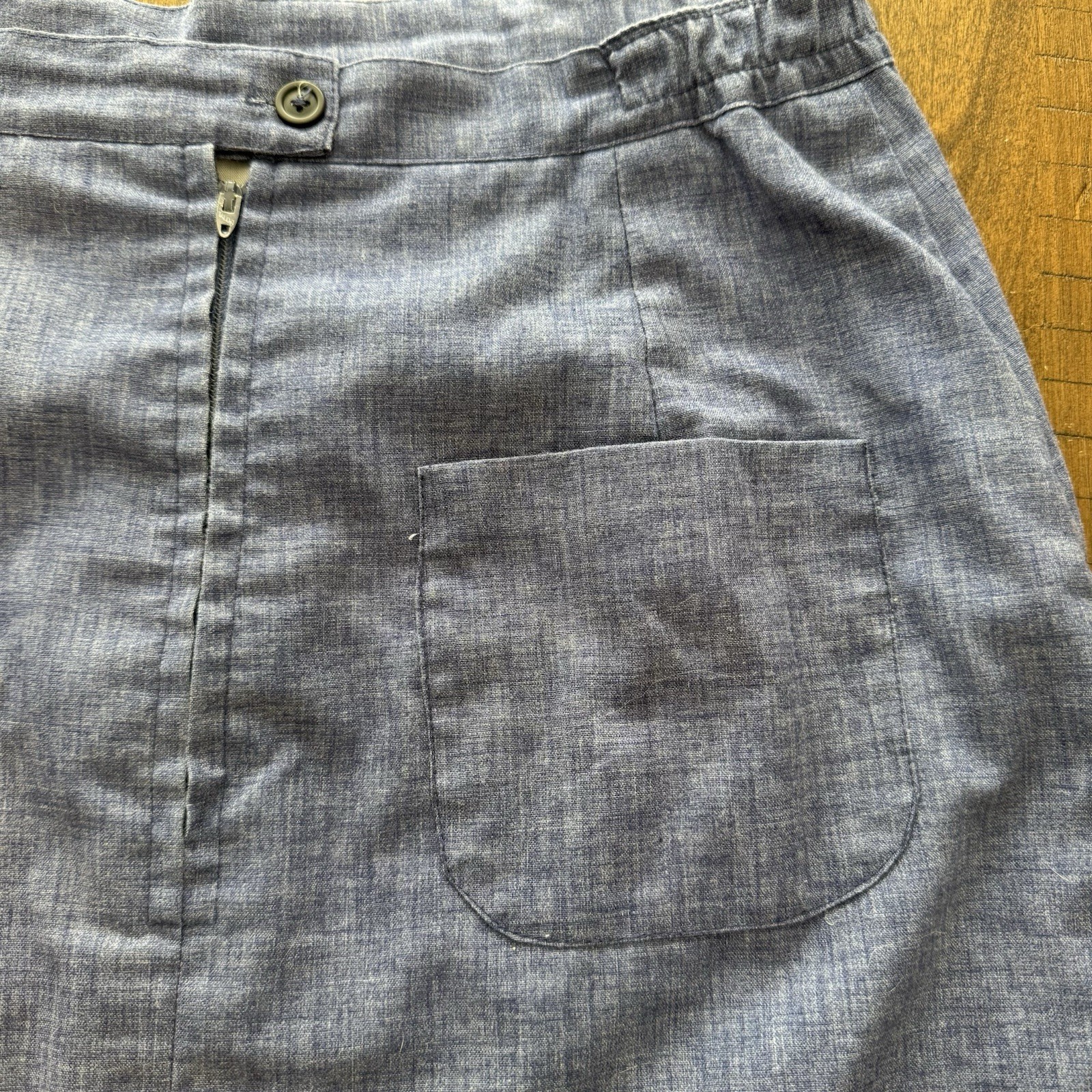 Vtg Frog Pond Skirt Skort Chambray Denim Sz 16 Golf Hole Flag Flowers USA Made