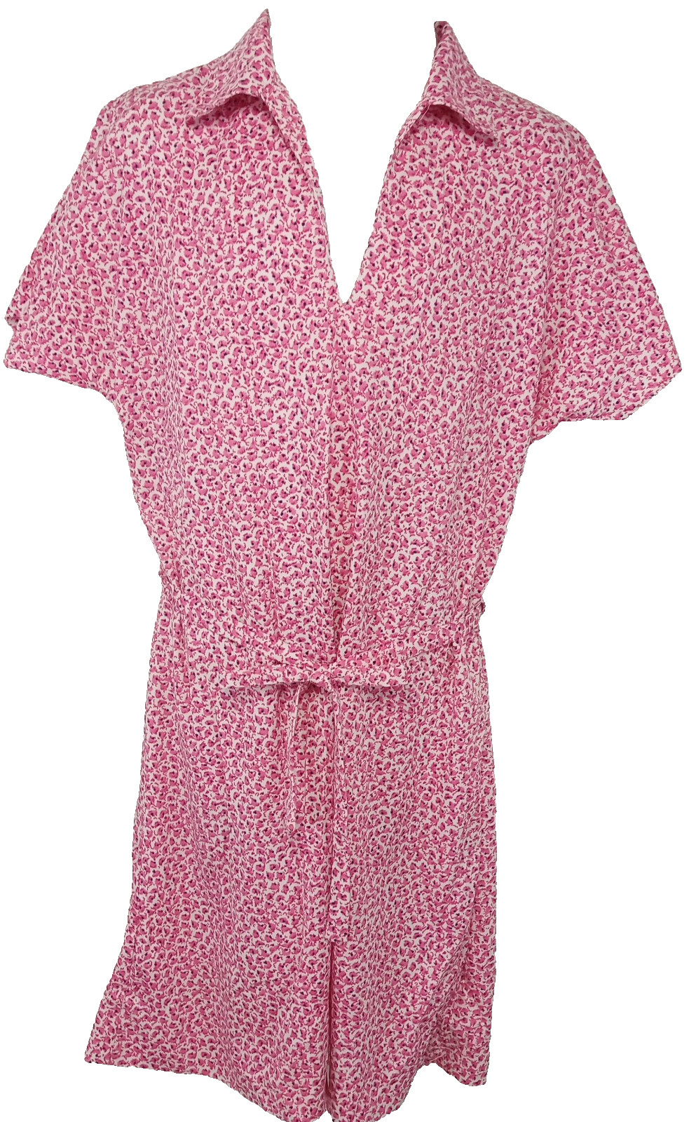 Vintage 1970&rsquo;s French Eclectic Country preppy Pink women&rsquo;s dress with belt M