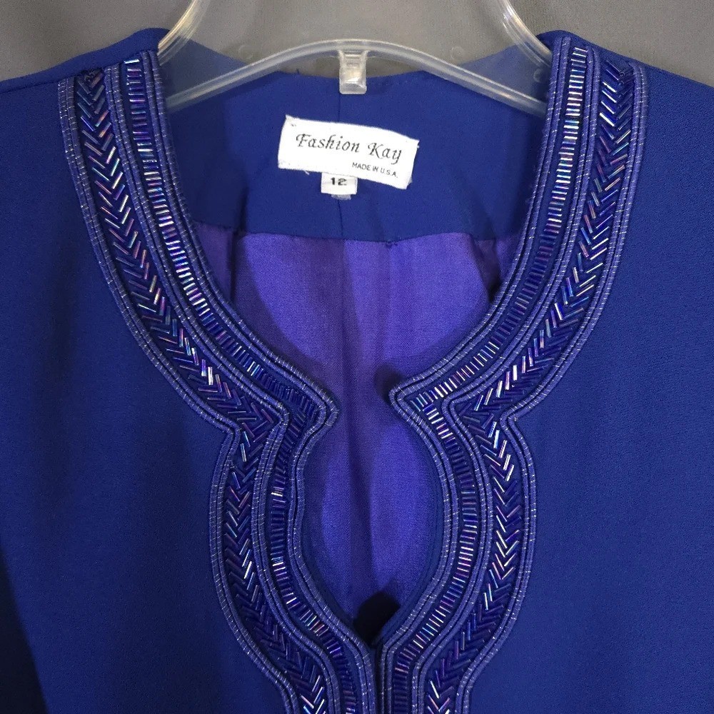 Vintage Fashion Kay Jacket Beaded Size 12 80s Glam Art Deco Inspired Boho Luxe