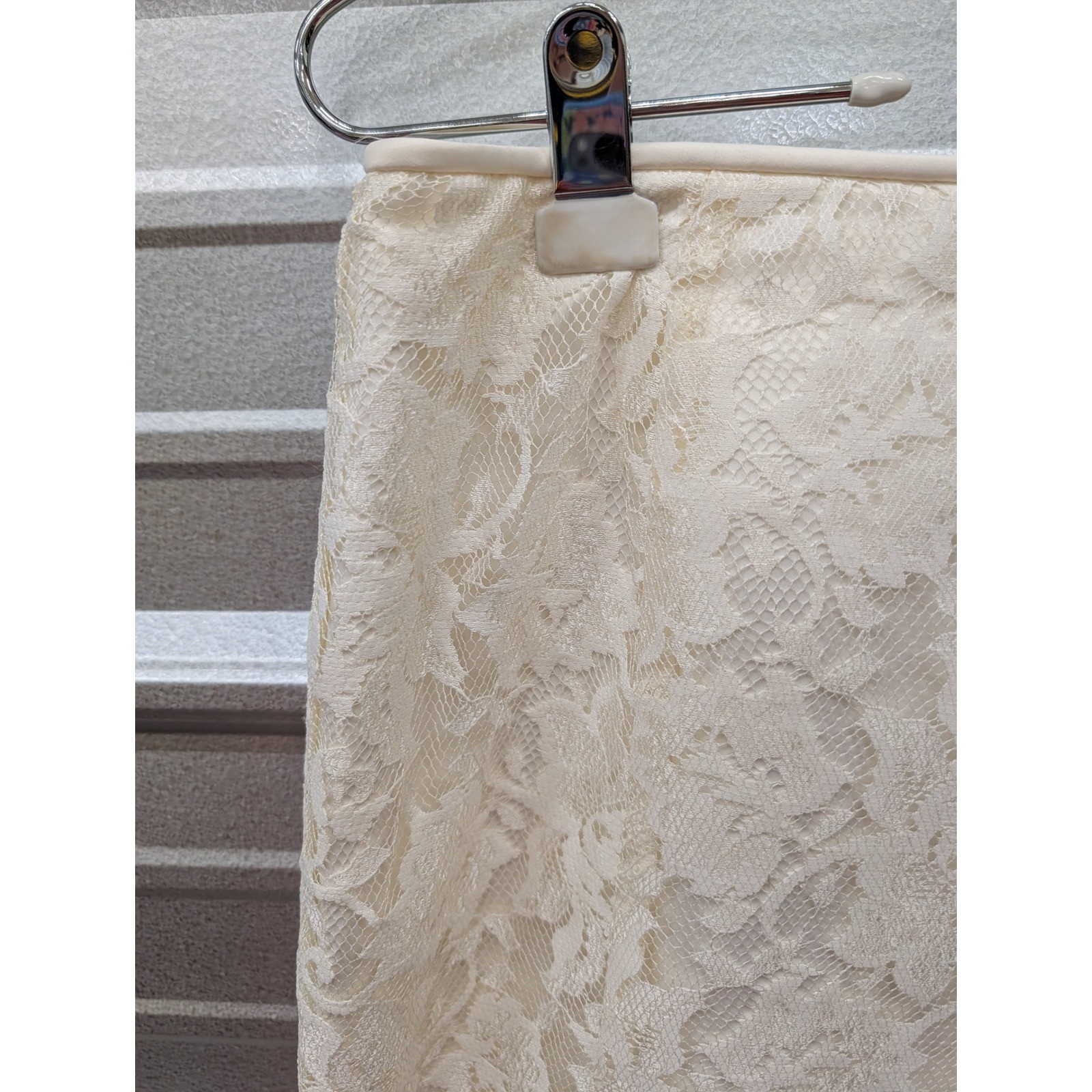 Vinrage 90s Scott McClintock Cottage Cream Floral Lace Mermaid Maxi Skirt- 8