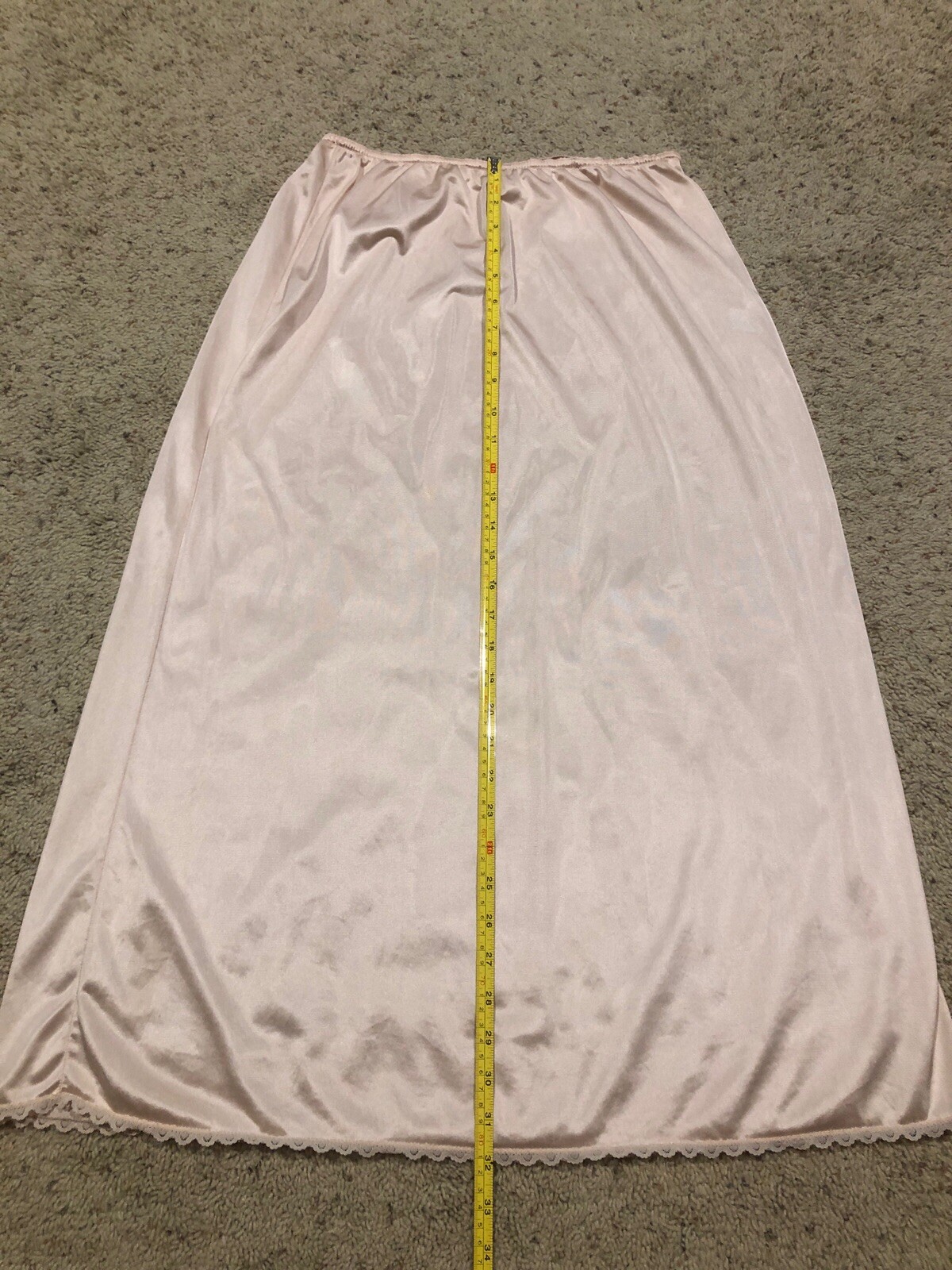 Vintage WARNER size Large 32&Prime; Long Half Slip #55300 Champagne-Beige Z22