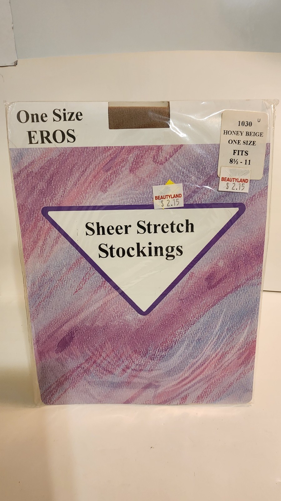 VTG Eros Sheer Stretch Stockings Honey Beige One Size 8.5-11 Deadstock Thigh- hi