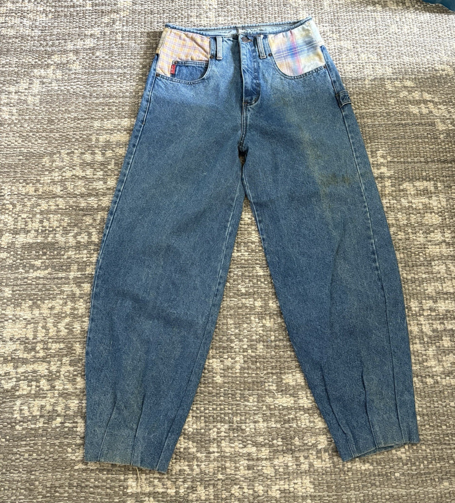 Vintage 1990s L.e.i. plaid patchwork jeans