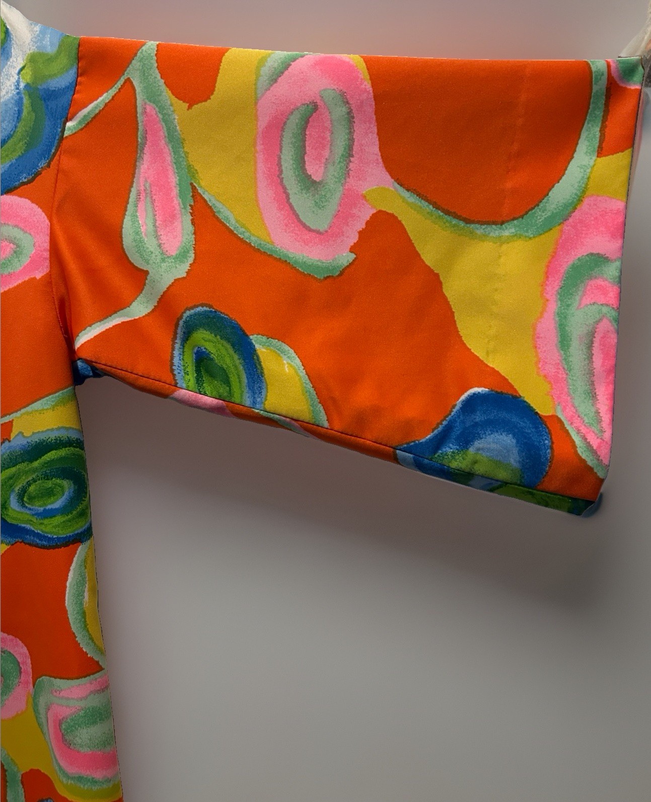 Vintage Tori Richard Dress Womens 16 Orange 70s Honolulu Psychadelic Swirl Maxi