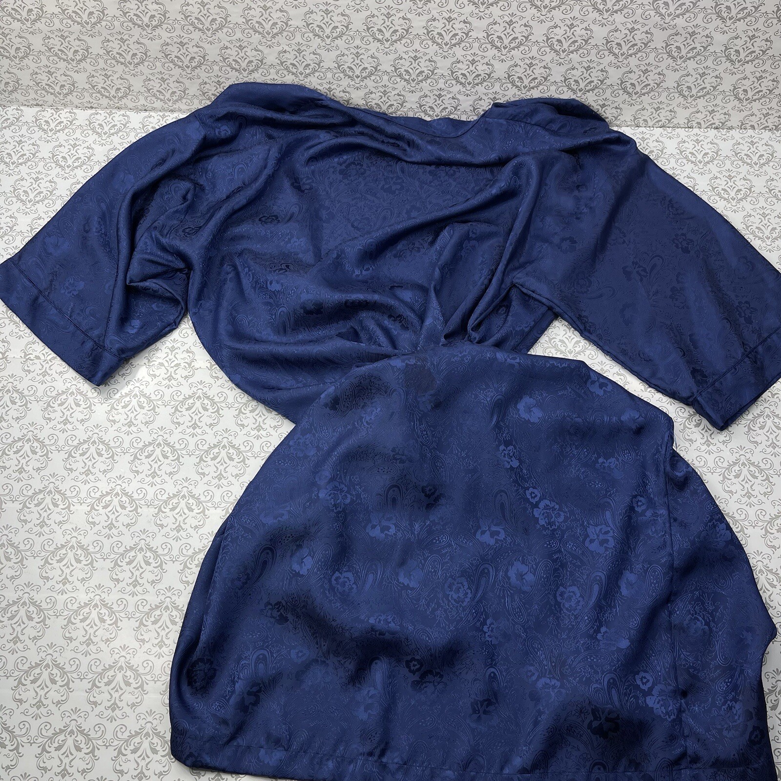 Erika Taylor Intimates Blue Floral Robe Comfortable Sleepwear Vintage M/L
