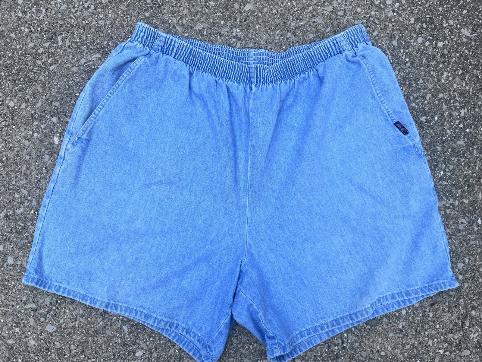 Vintage Chic Denim Shorts Womens 20W Average Elastic Waist Pull On 100% Cotton
