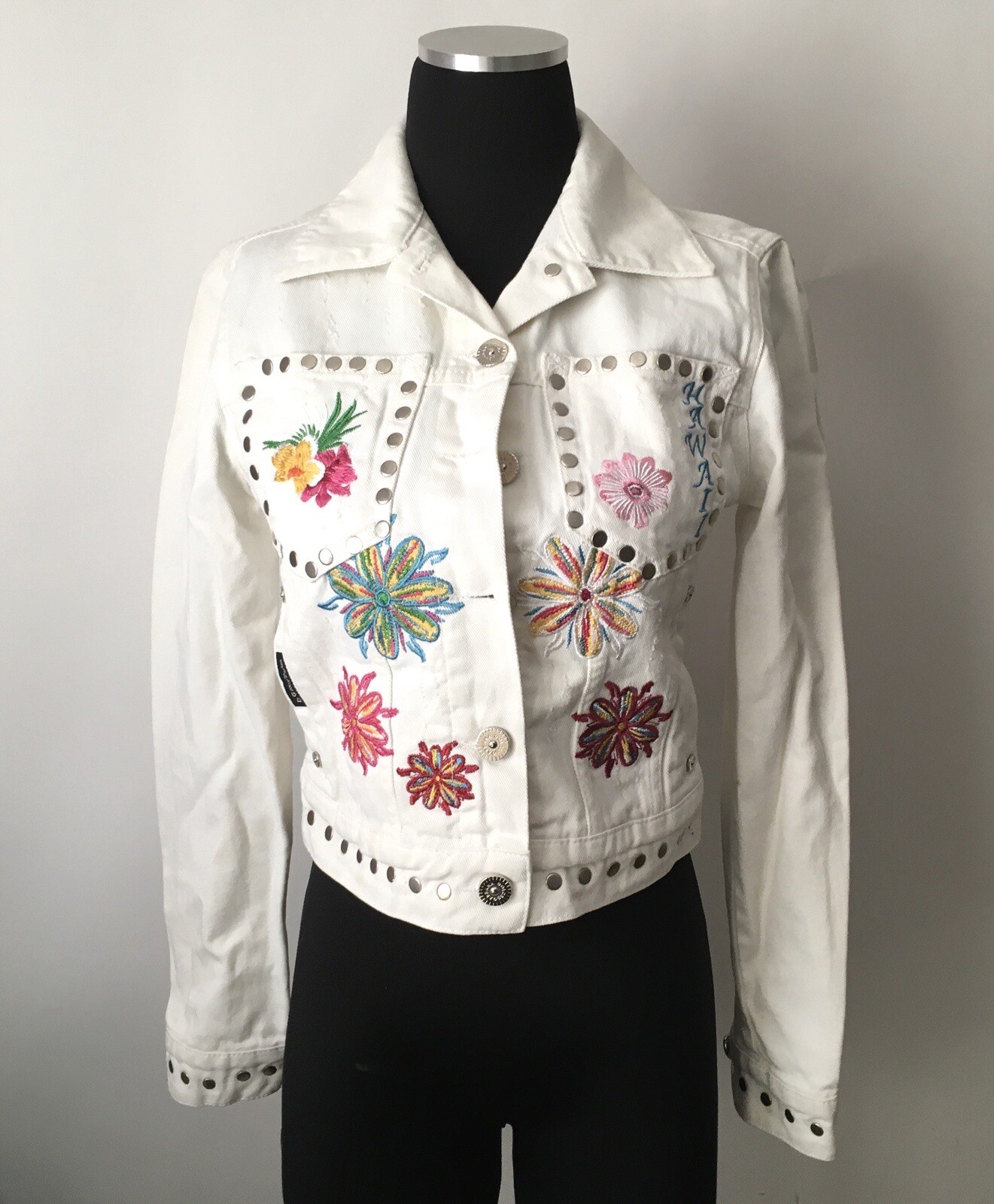 Vintage Dolce and Gabbana Hawaii Studded Denim Jacket Authentic