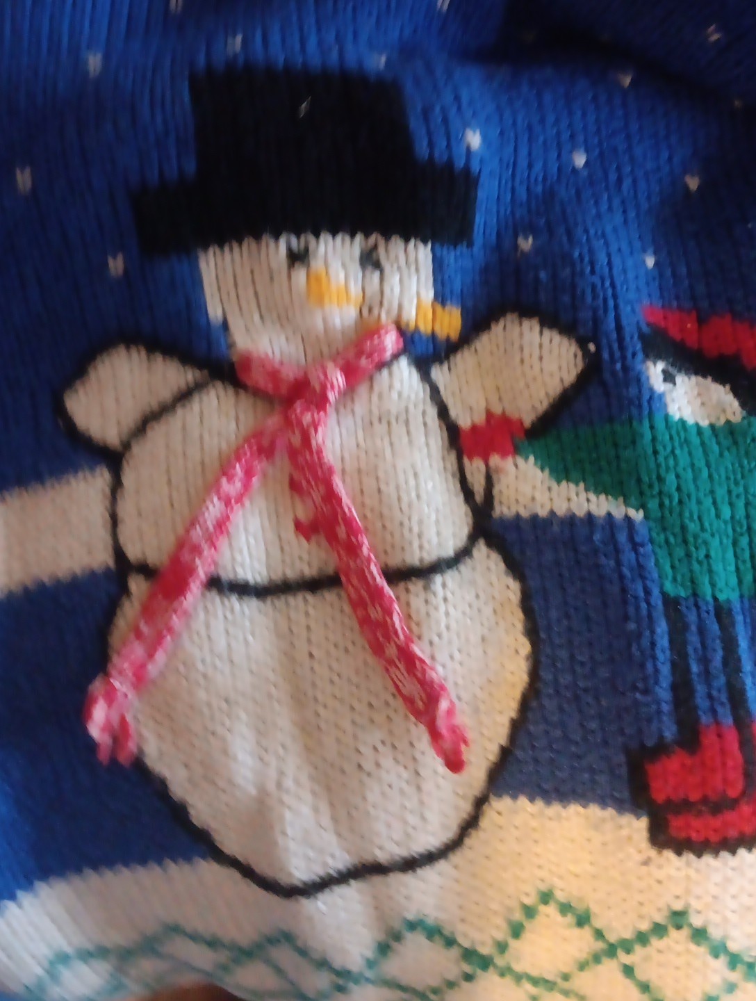 Vintage Amanda Smith Snowman Winter Pullover Sweater Womens Large 80’s 90’s