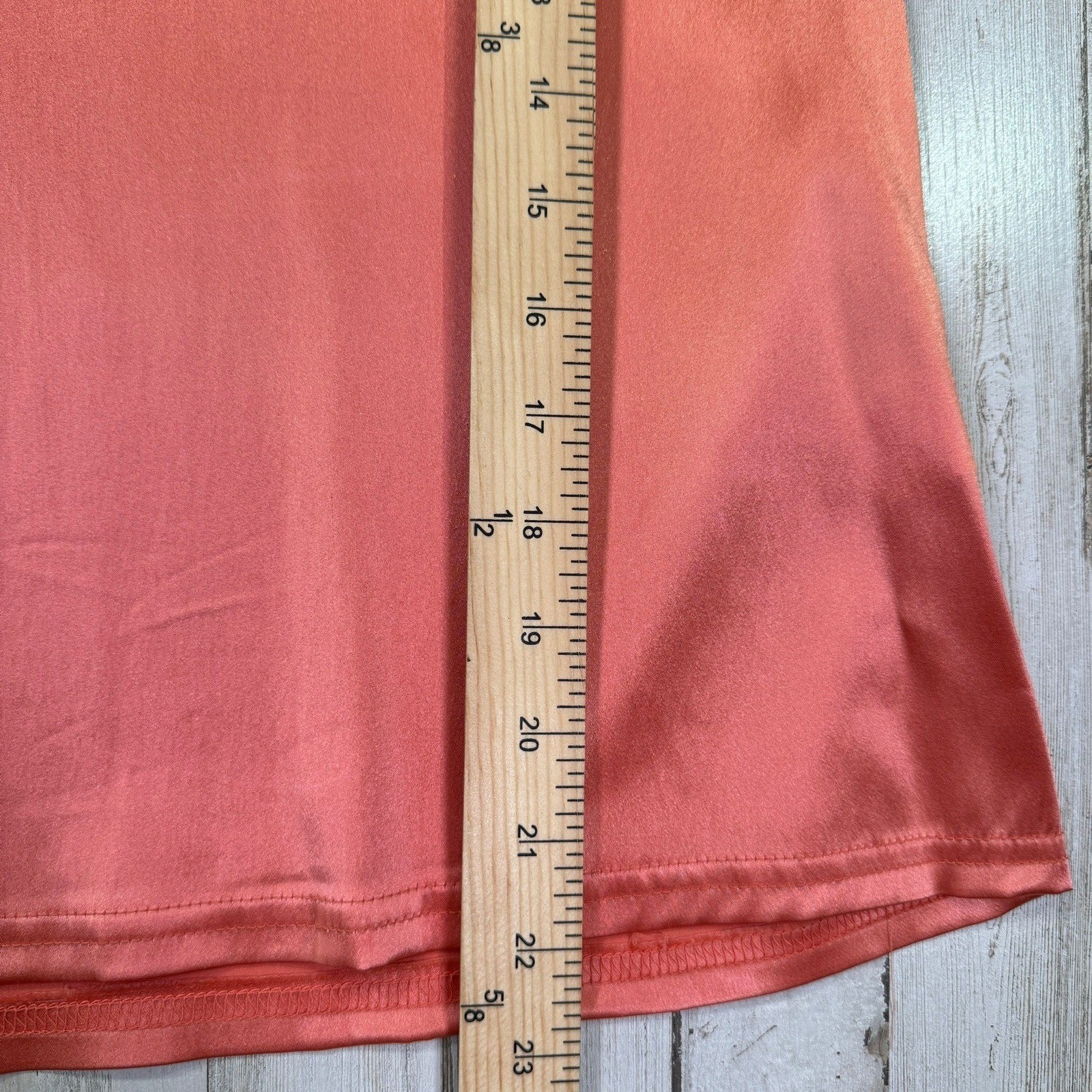 Double D Ranch Top Women Small Peach Silky Short Sleeve Western Vintage 90s