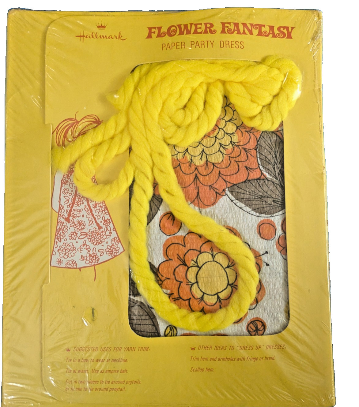 Vintage Hallmark Flower Fantasy Paper Fashion Party Dress Little Miss Sz 10-12