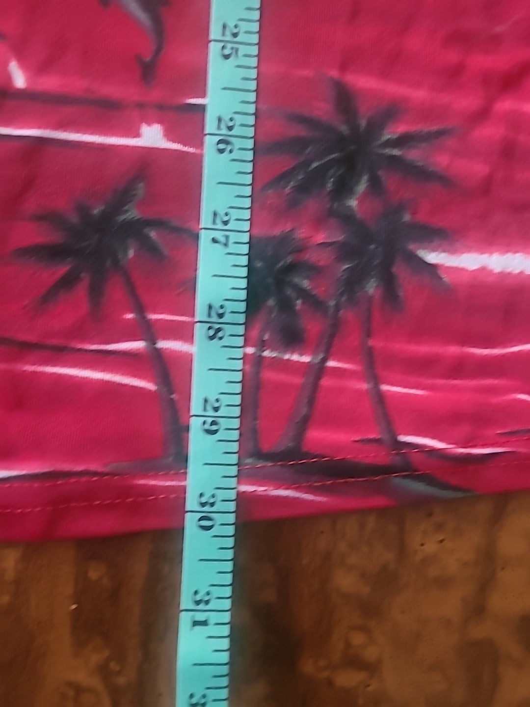 Vintage Red Hawaiian Sundress Tropical Sunset Palm Tree Print Sleeveless Size L