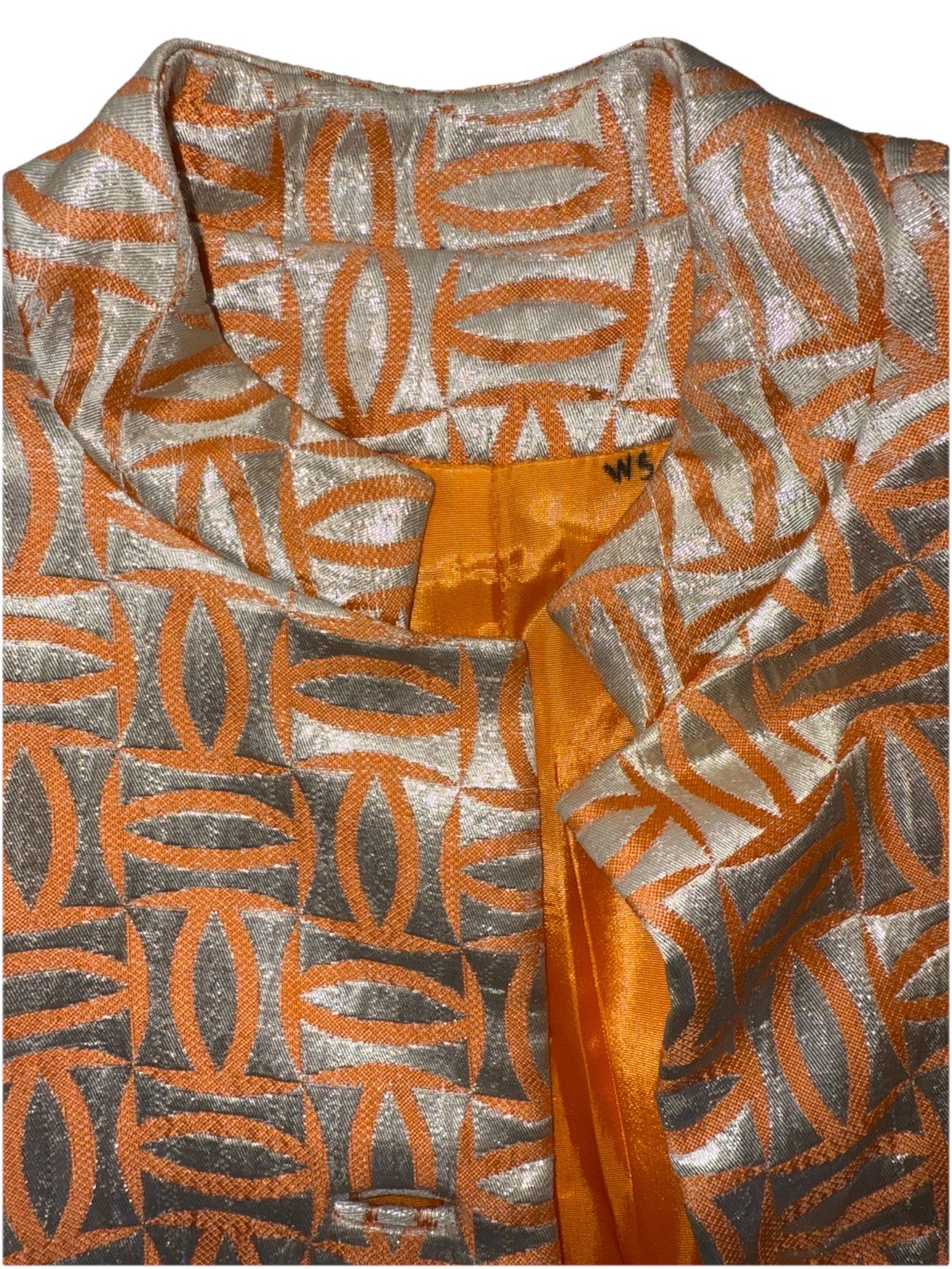 1960s MALCOLM STARR DESIGNER Vintage Metallic Jacquard Mod Dress + Jacket Set SM