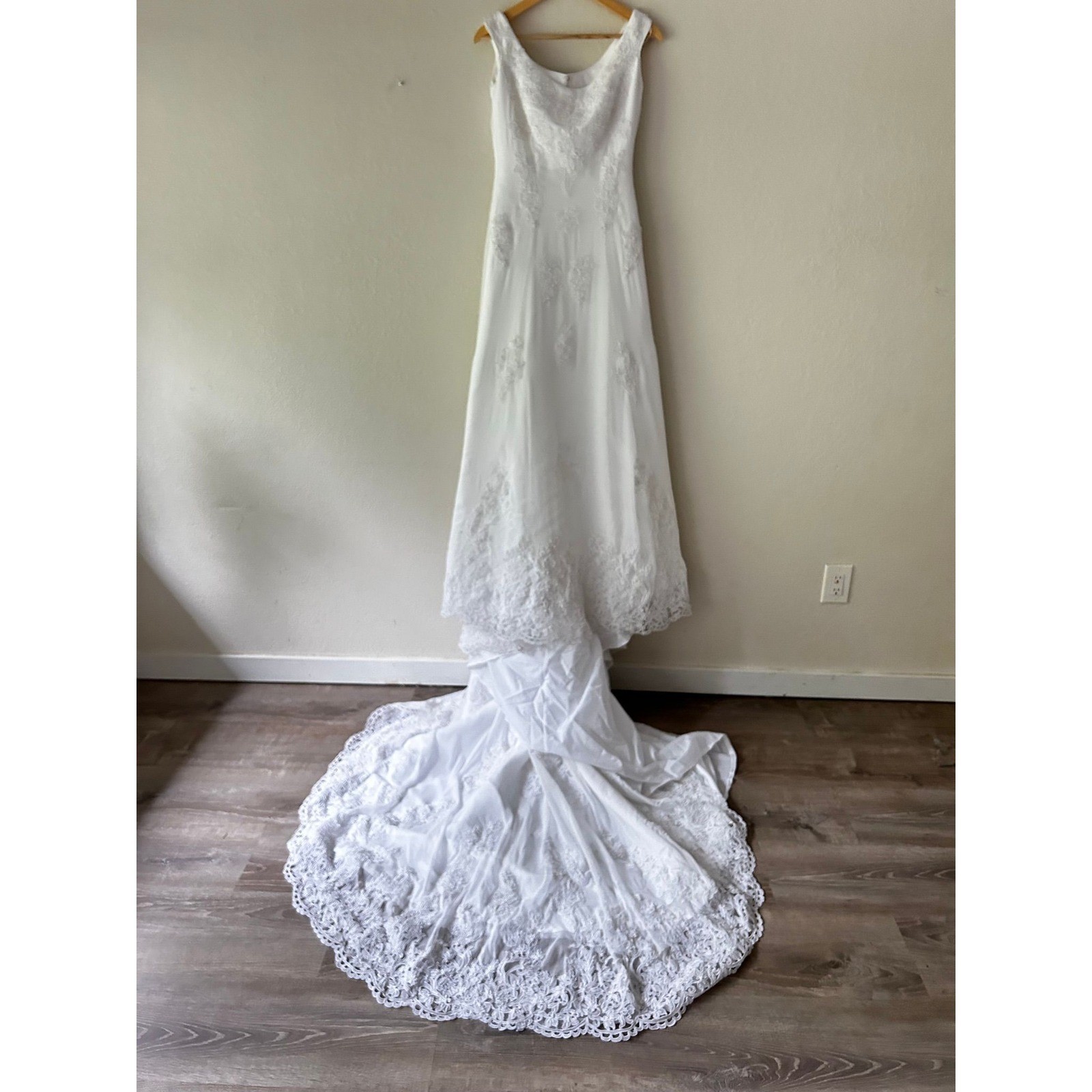Moonlit Ceremony | Moonlight Beaded Lace Wedding Gown | Chapel Train