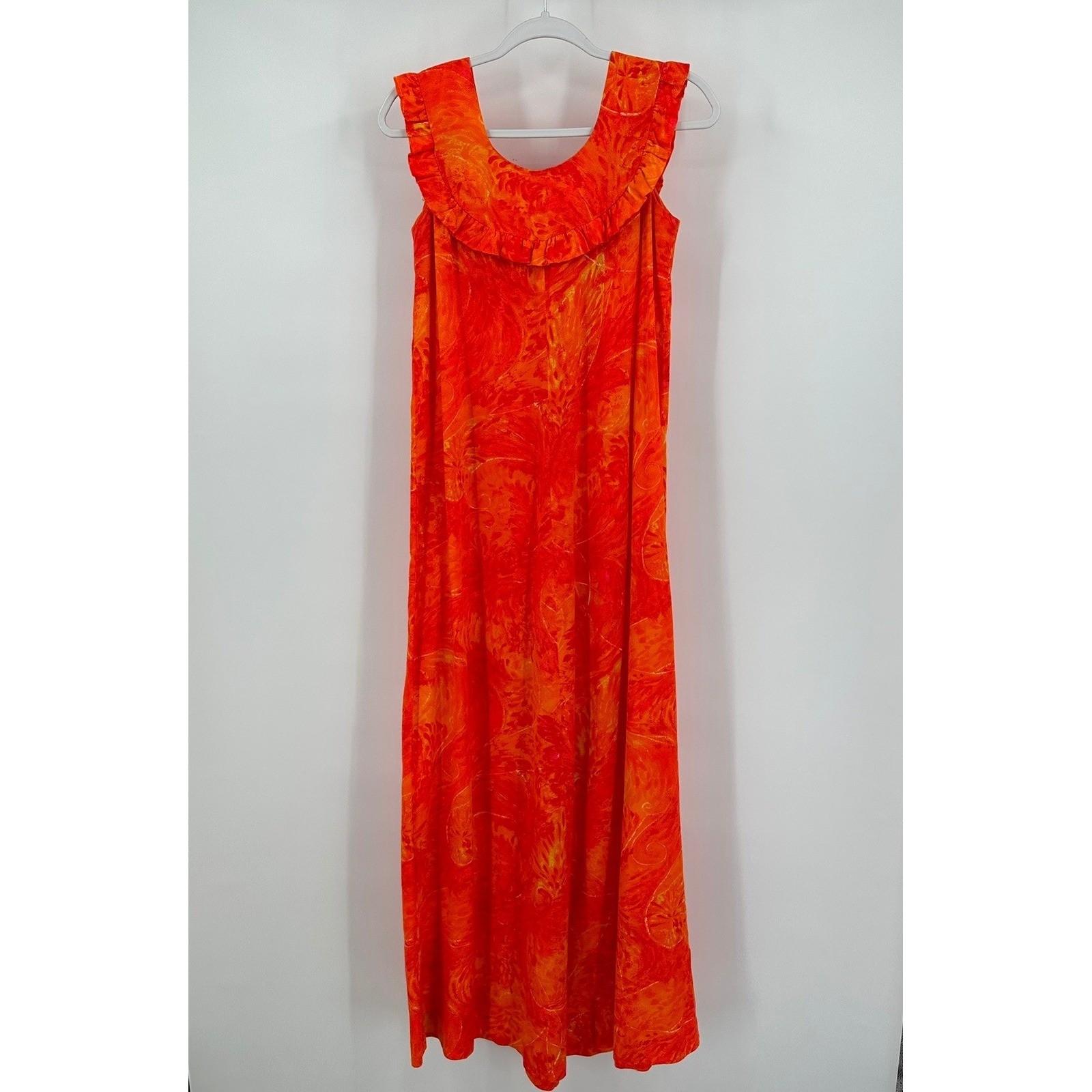 Mildreds of Hawaii Womens Vintage Maxi Dress Size 8 60s 70s Mid Century Tropical