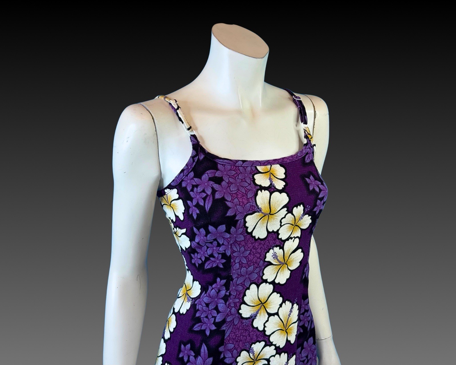 90s Hilo Hattie Hawaiian Purple Slip Dress | XS S